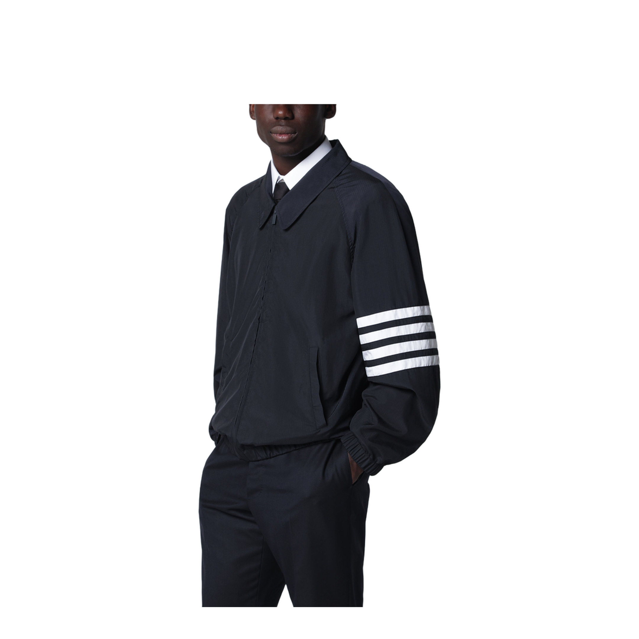 MAYFEYR - Thom Browne - Lightweight Navy Blue Zip-Up Jacket - MJO264CF1095415