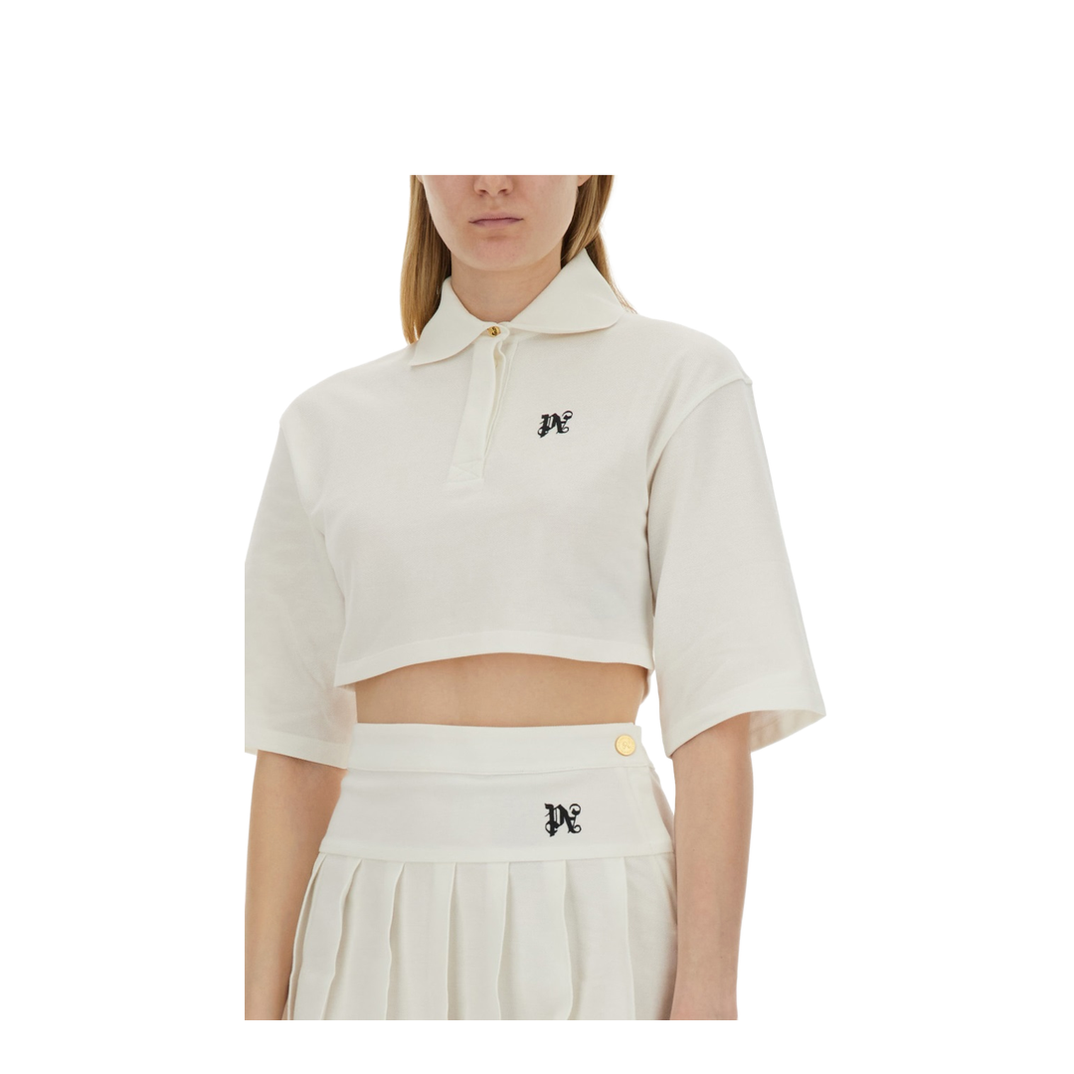 Monogram Cropped Polo Shirt