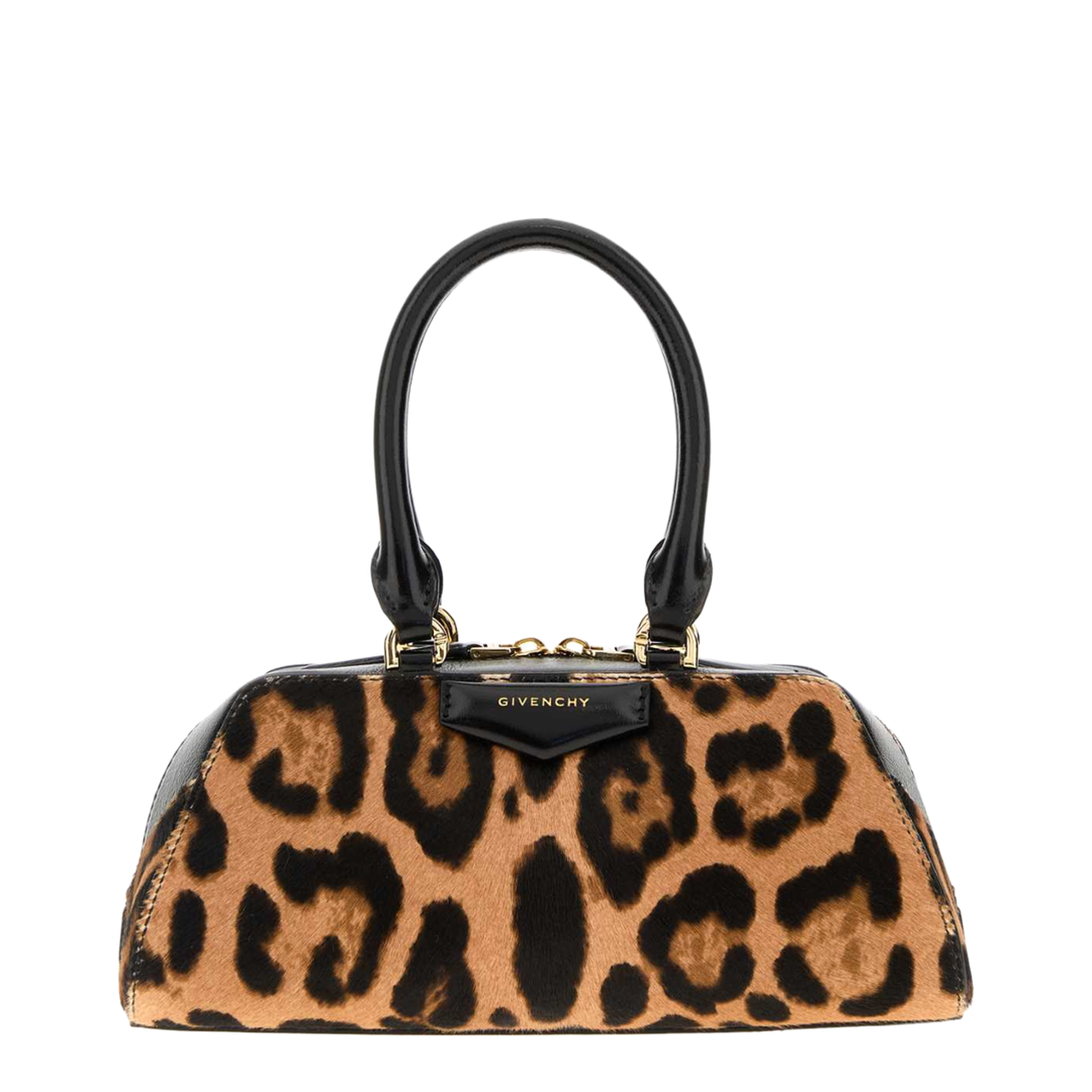 Mini Antigona East-West Bag in Leopard Pony Effect Leather