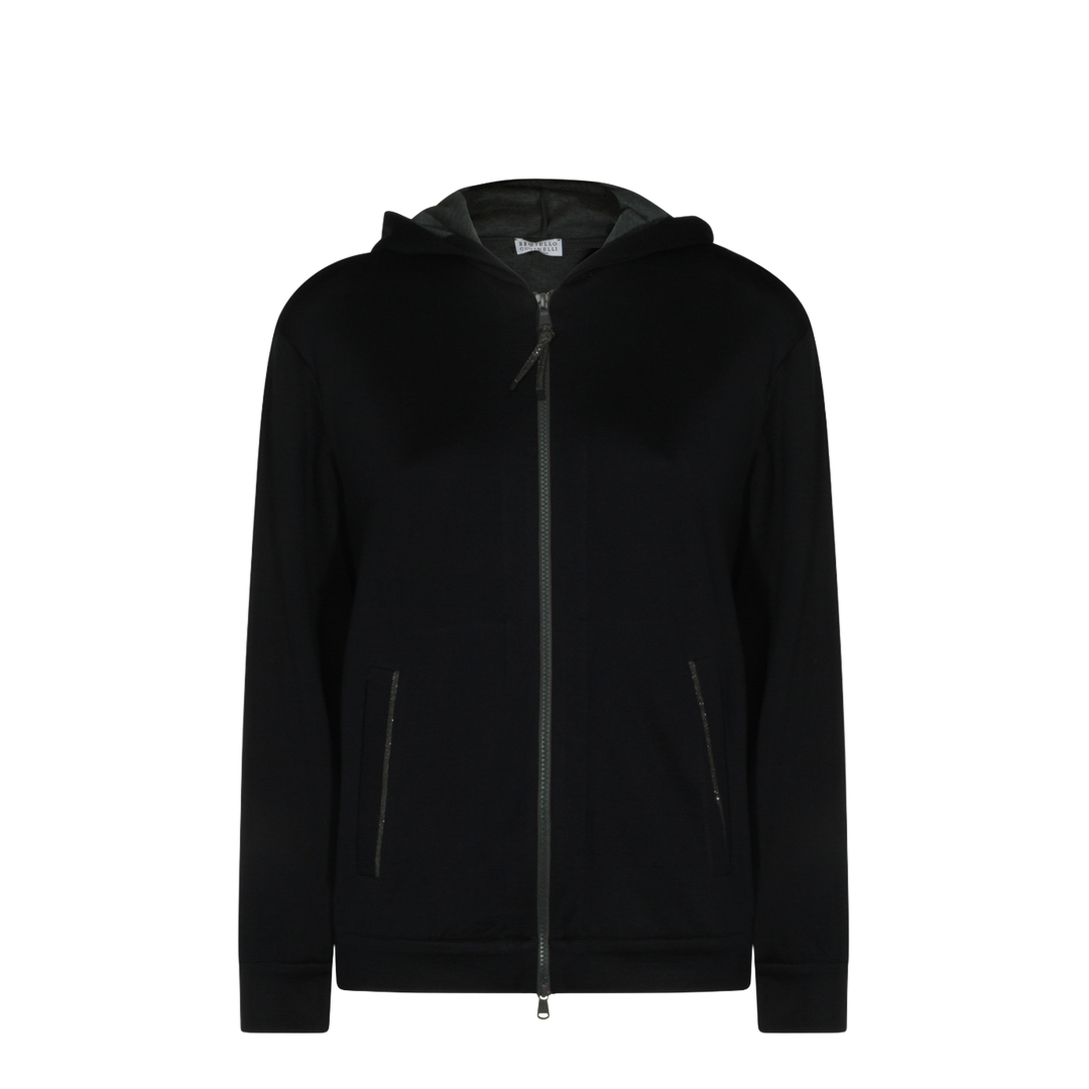 Cotton and Silk Interlock Hooded Topwear