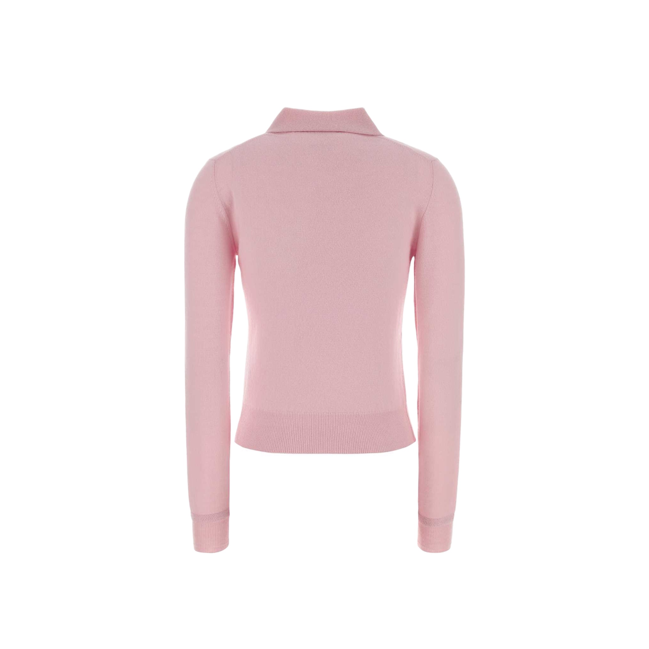 Lightweight Wool Polo Sweater Pink