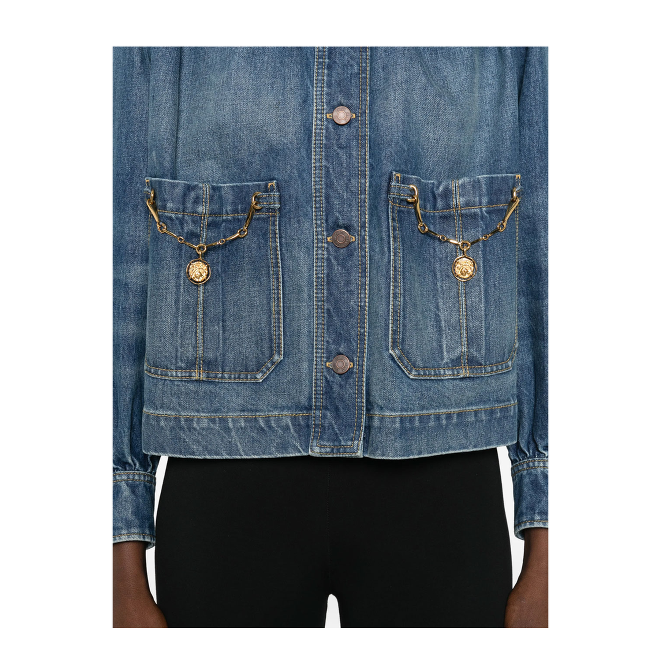 MAYFEYR - Chloè - High-Neck Gathered Denim Jacket - CH26SDV09258
