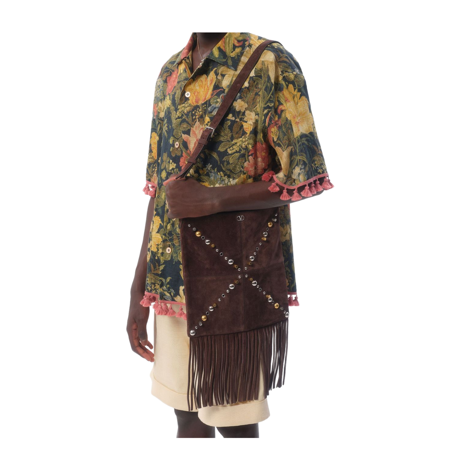 Linen Blend Bowling Shirt with Apres l'hiver Print