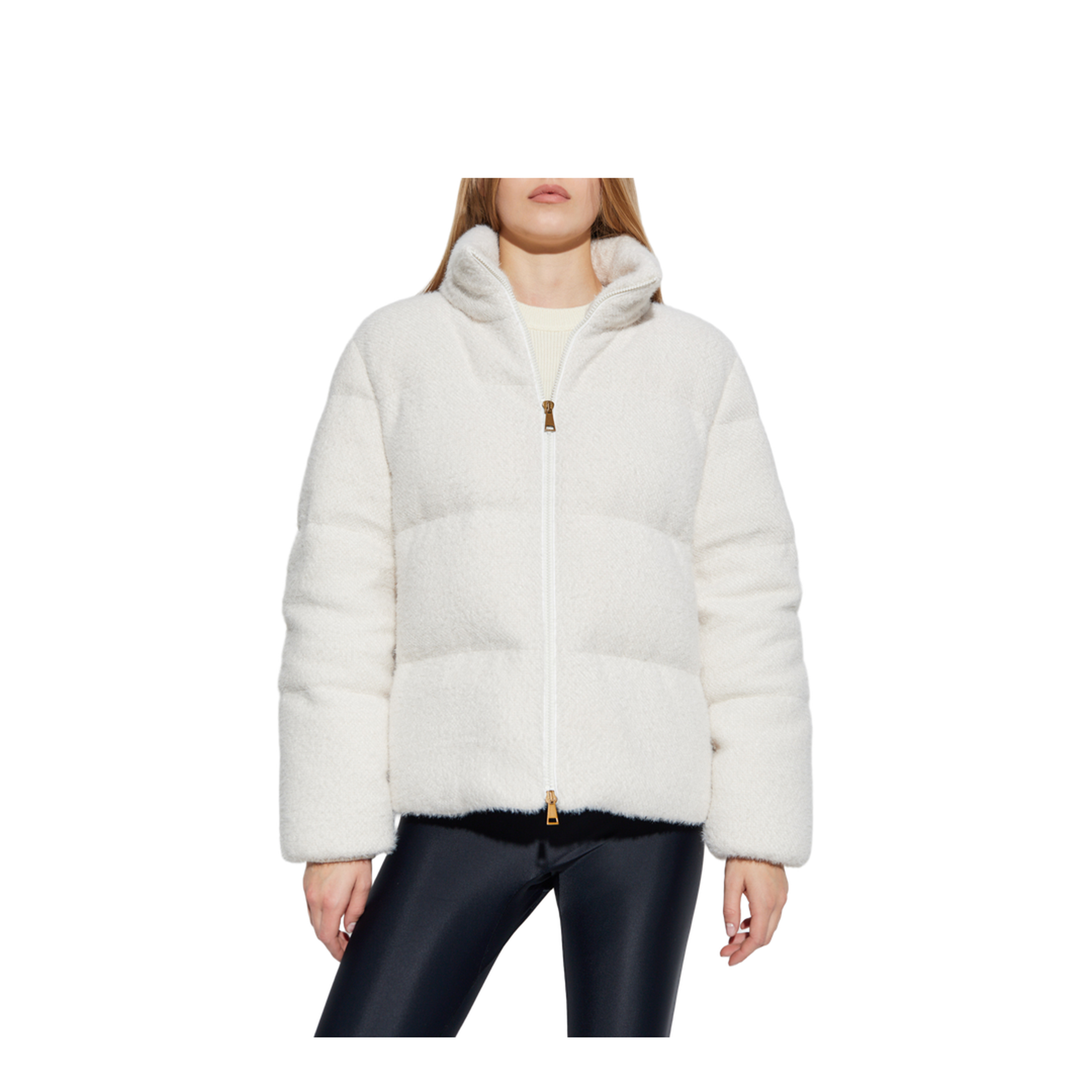 White Ivory Mornas Short Down Jacket