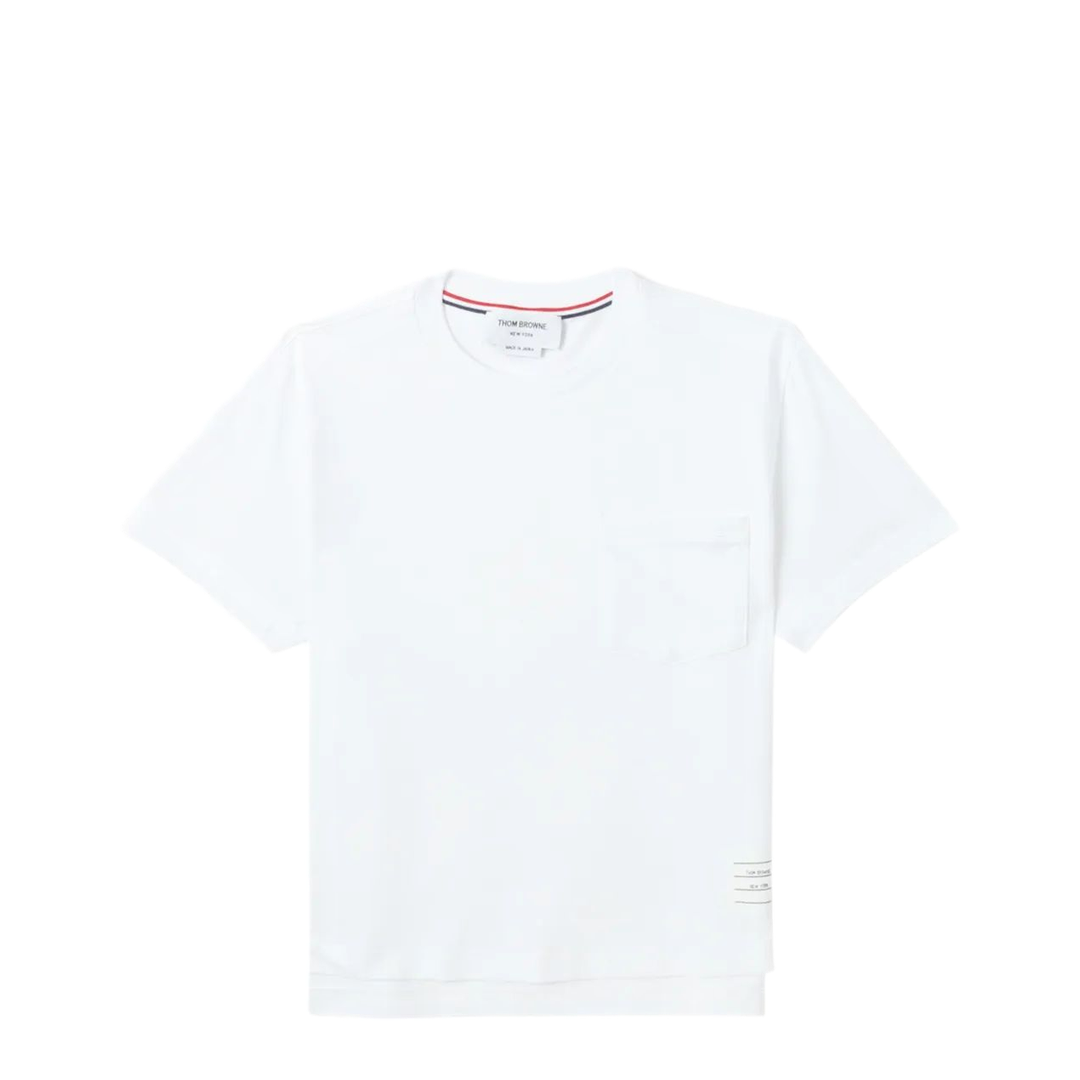 MAYFEYR - Thom Browne - Short Sleeve Boxy Fit Pocket Tee In Medium Weight Jersey - FJS123A00042100