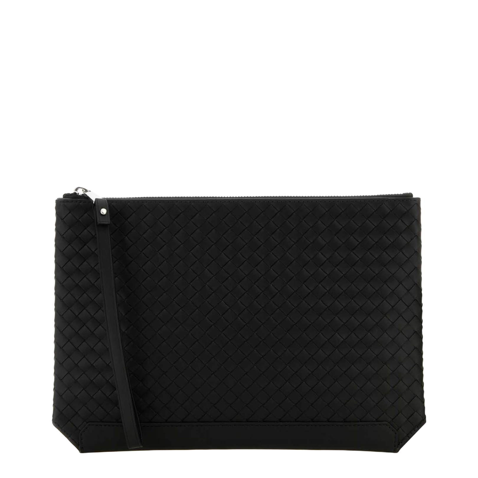 Woven Leather Clutch Bags - Black