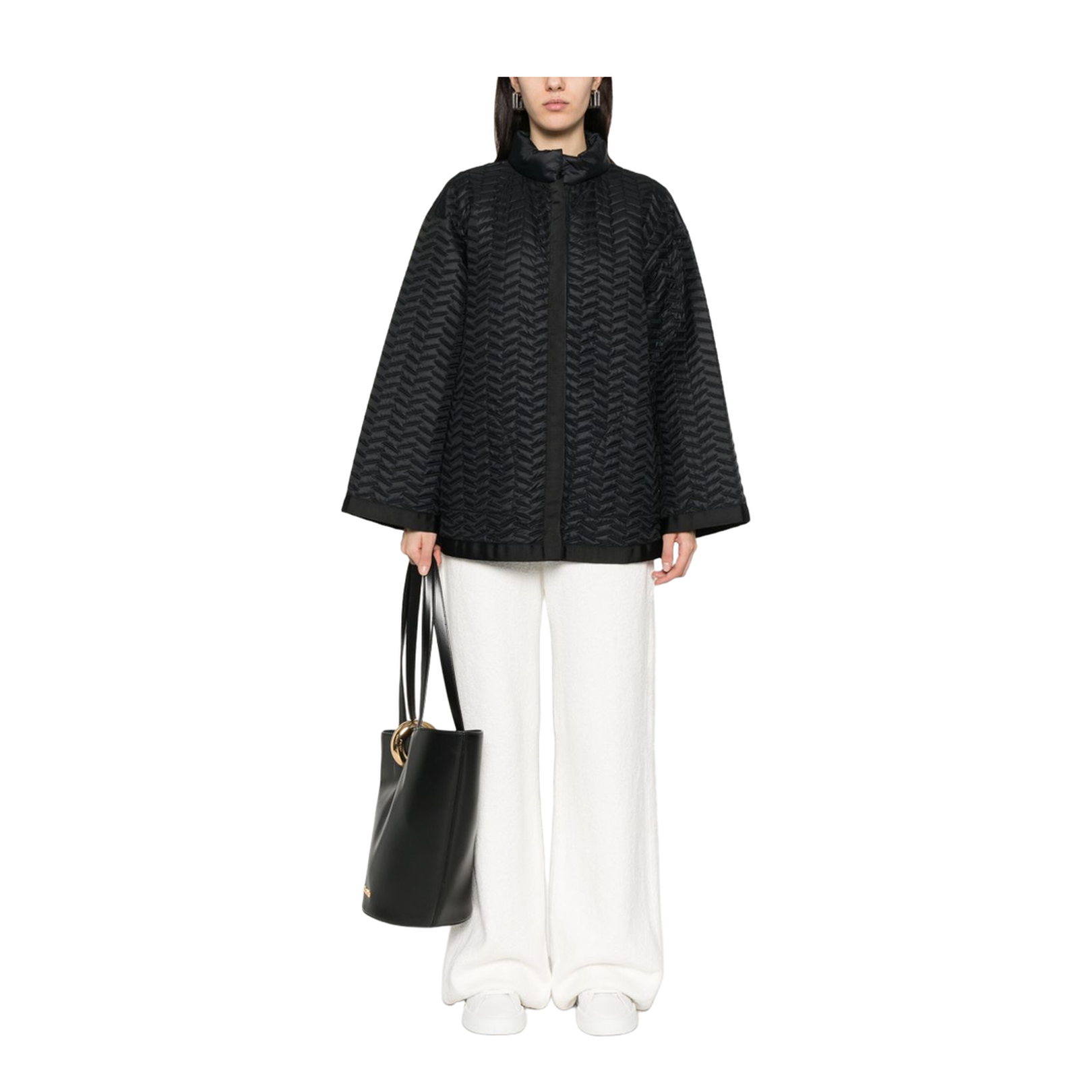 Black Front Two-Way Zip Jacket