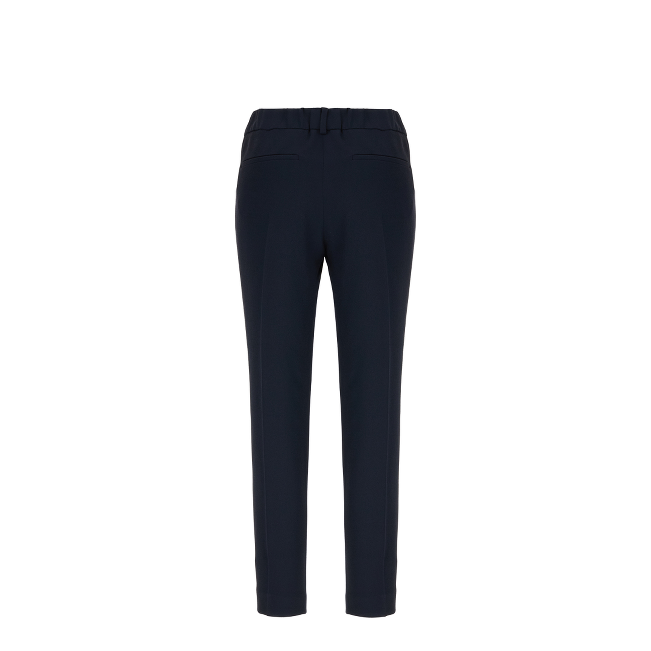 Silk Blend Trousers Dark Blue
