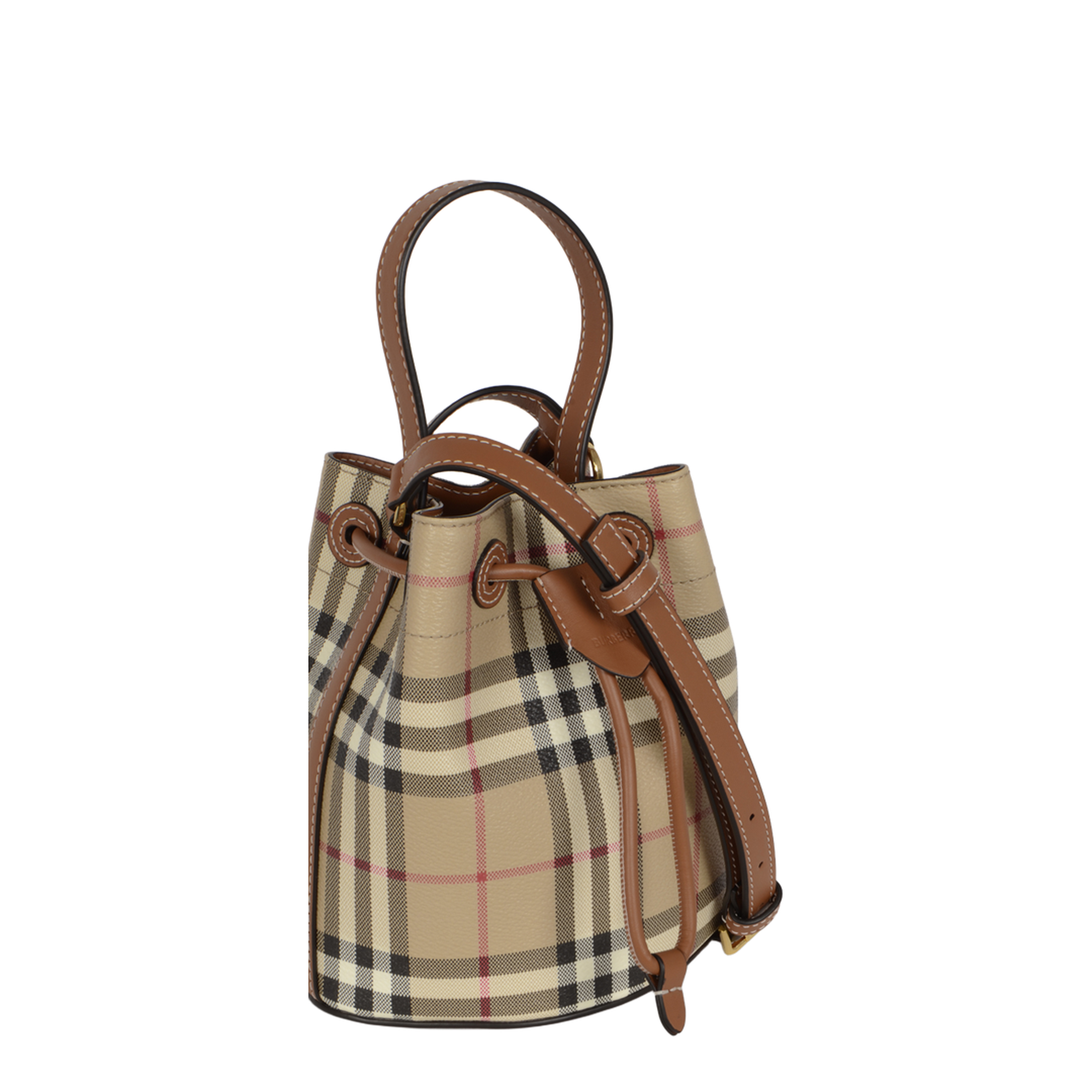 Check Mini Bucket Bag