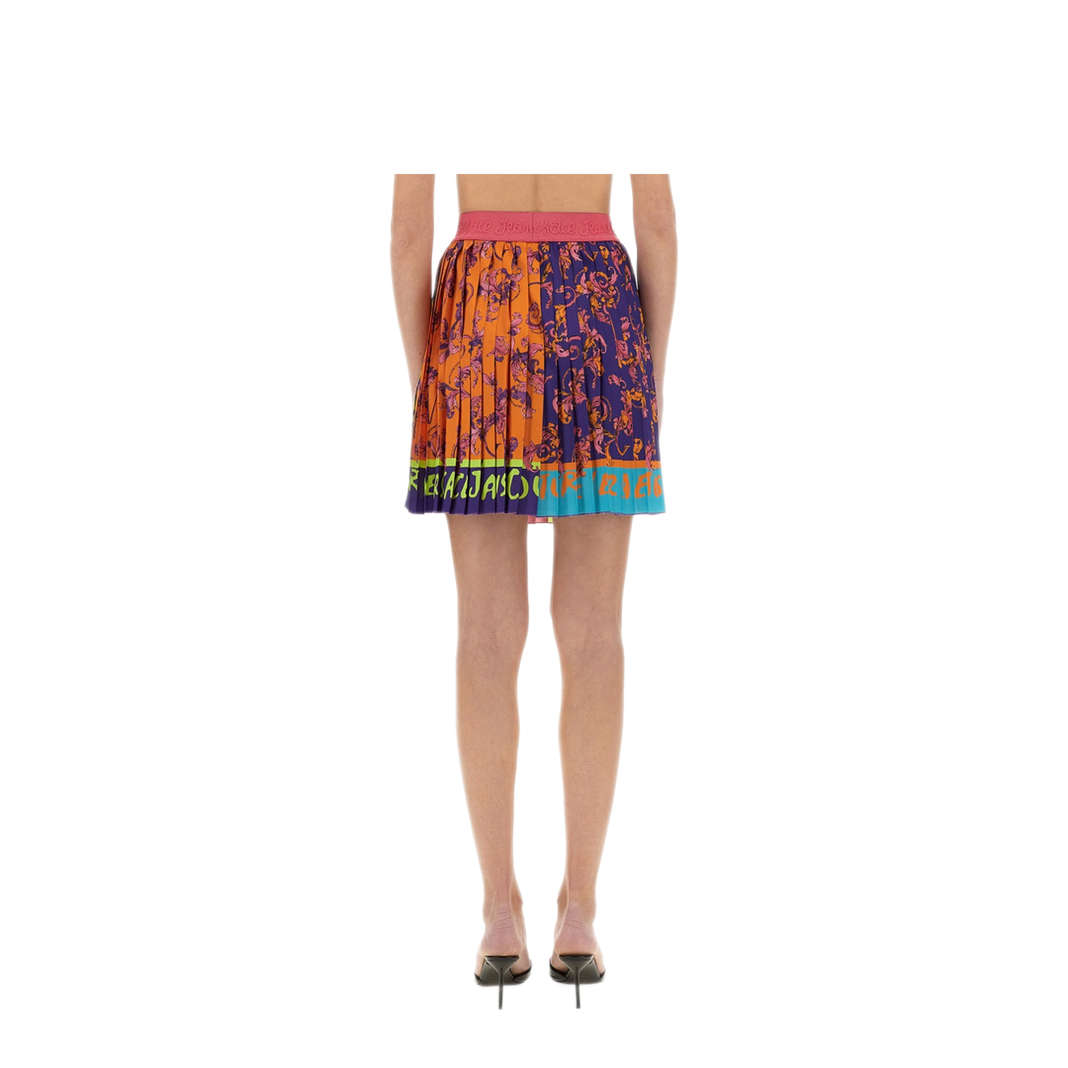 MAYFEYR - VERSACE JEANS COUTURE - Outline Baroque Mini Pleated Skirt - 78HAE8P0NS637MC3
