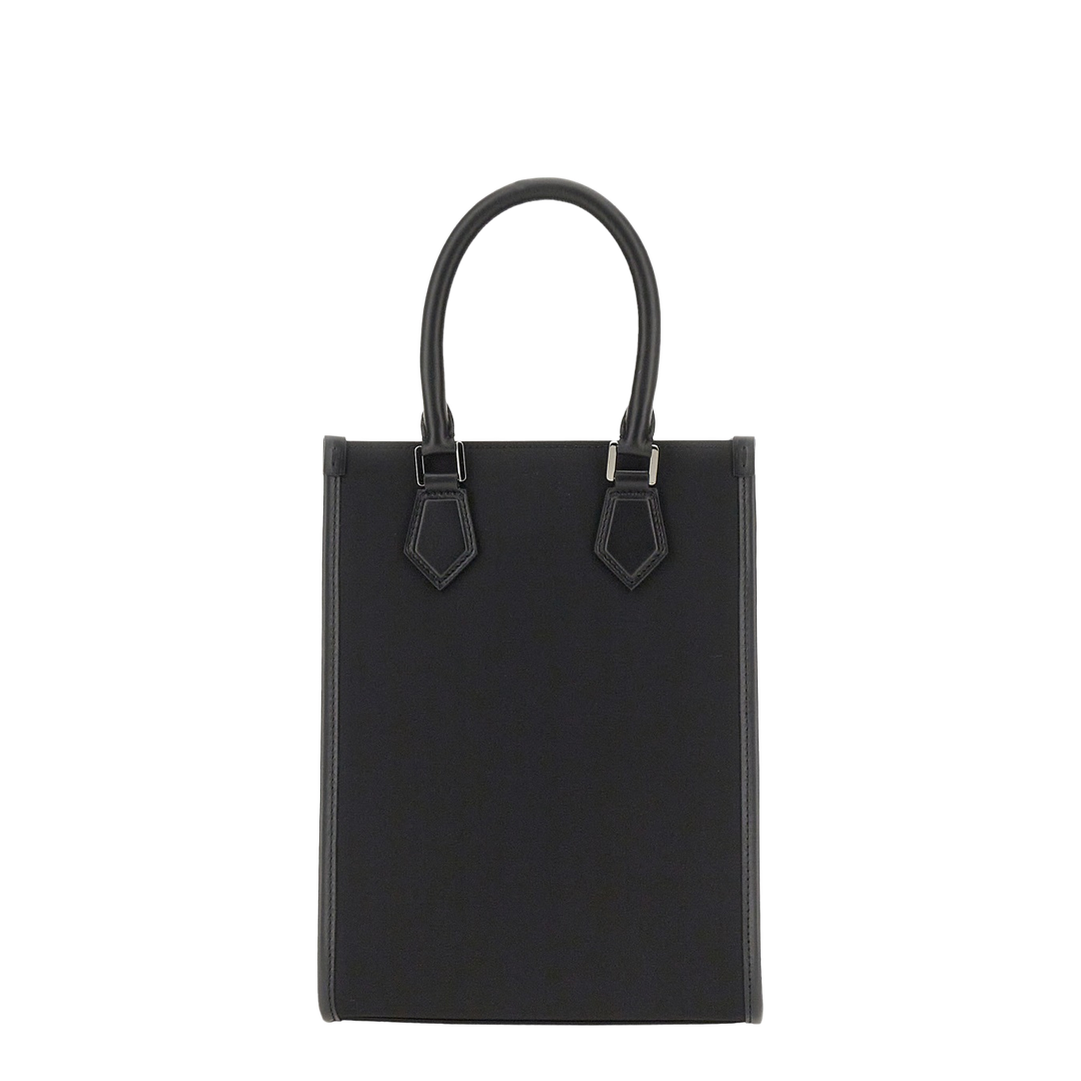 Small Nylon Bag with Rubberized Logo in Black