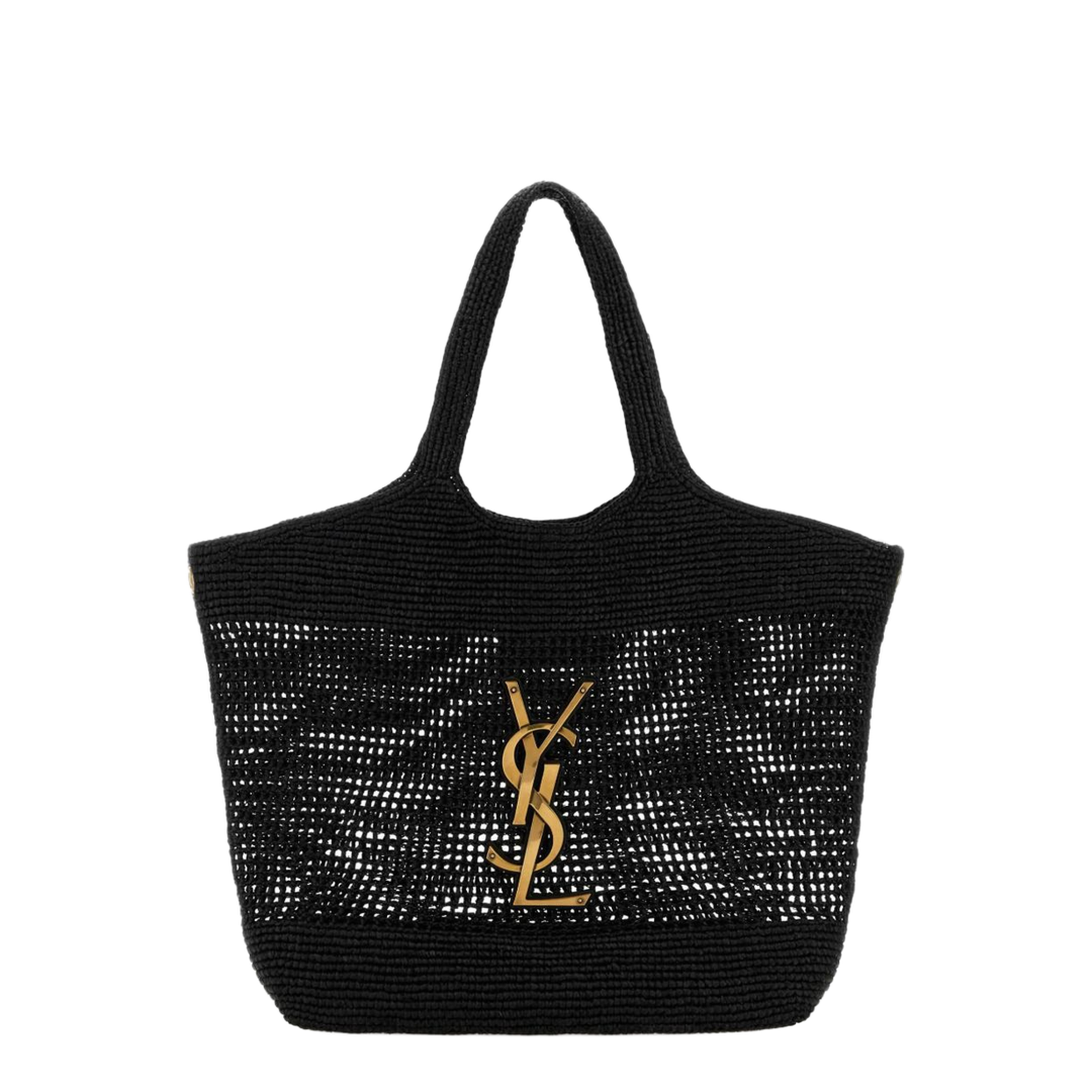 Icare Maxi Raffia Tote Bag - Black