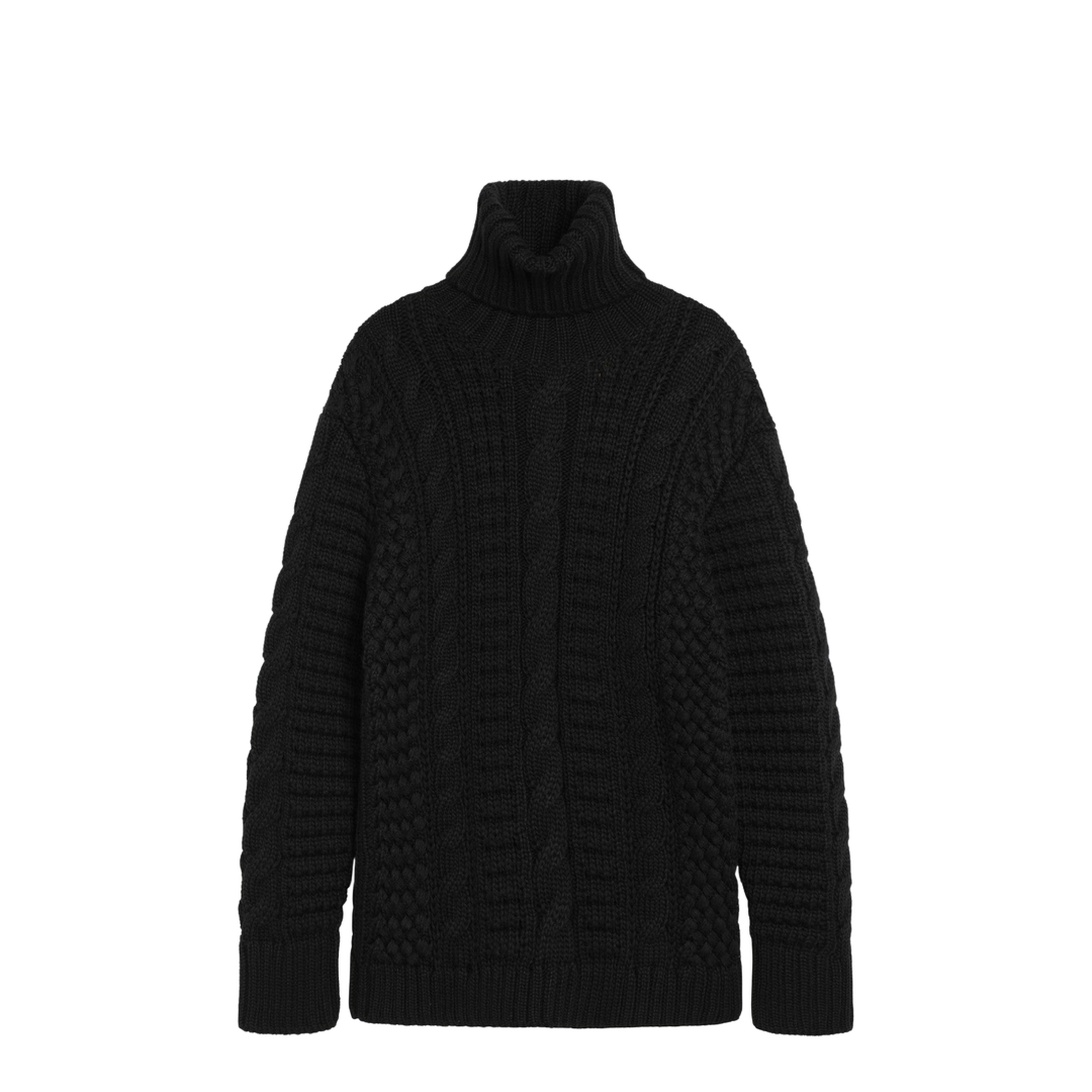 Black Wool Turtleneck Sweater