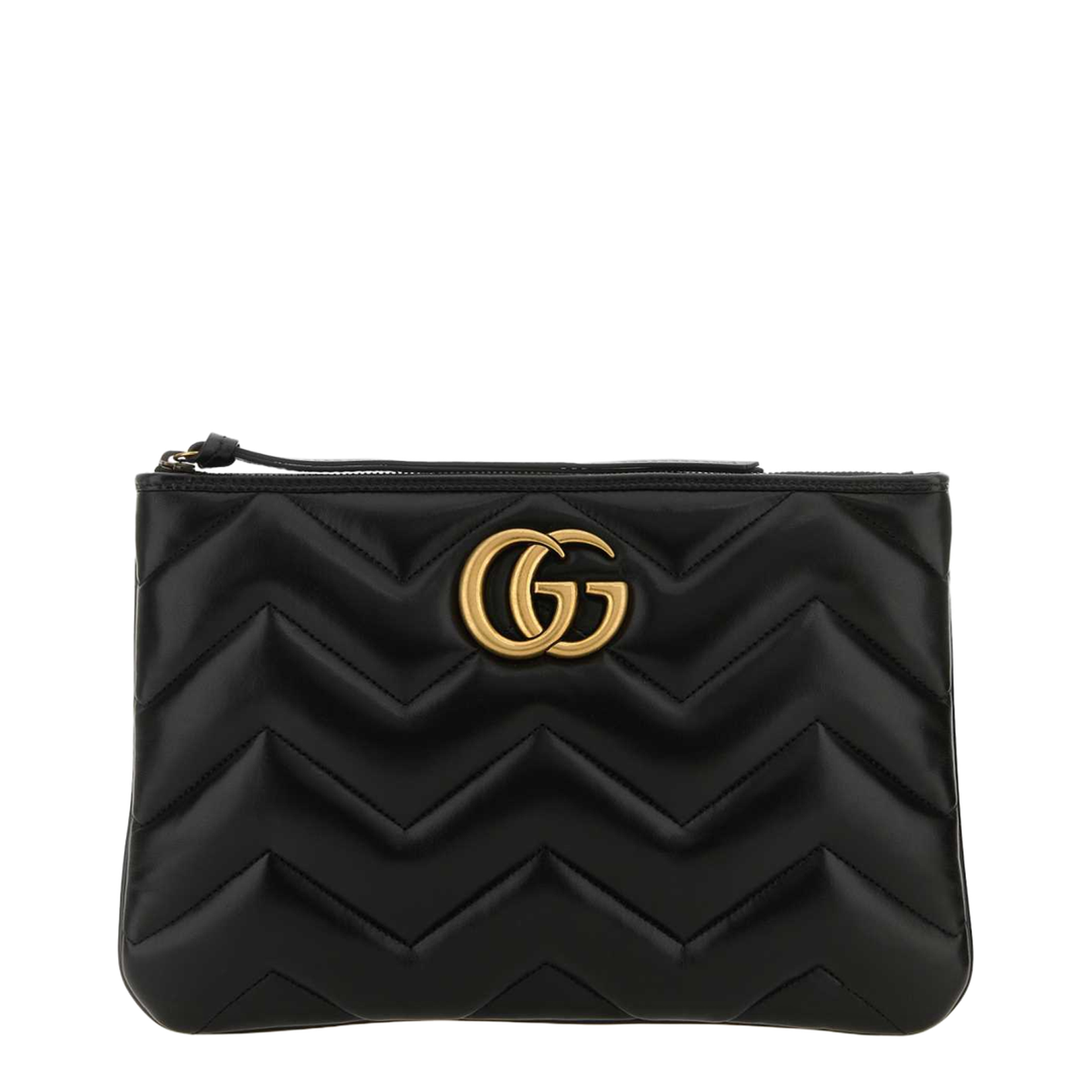 GG Marmont Leather Shoulder Bag - Black