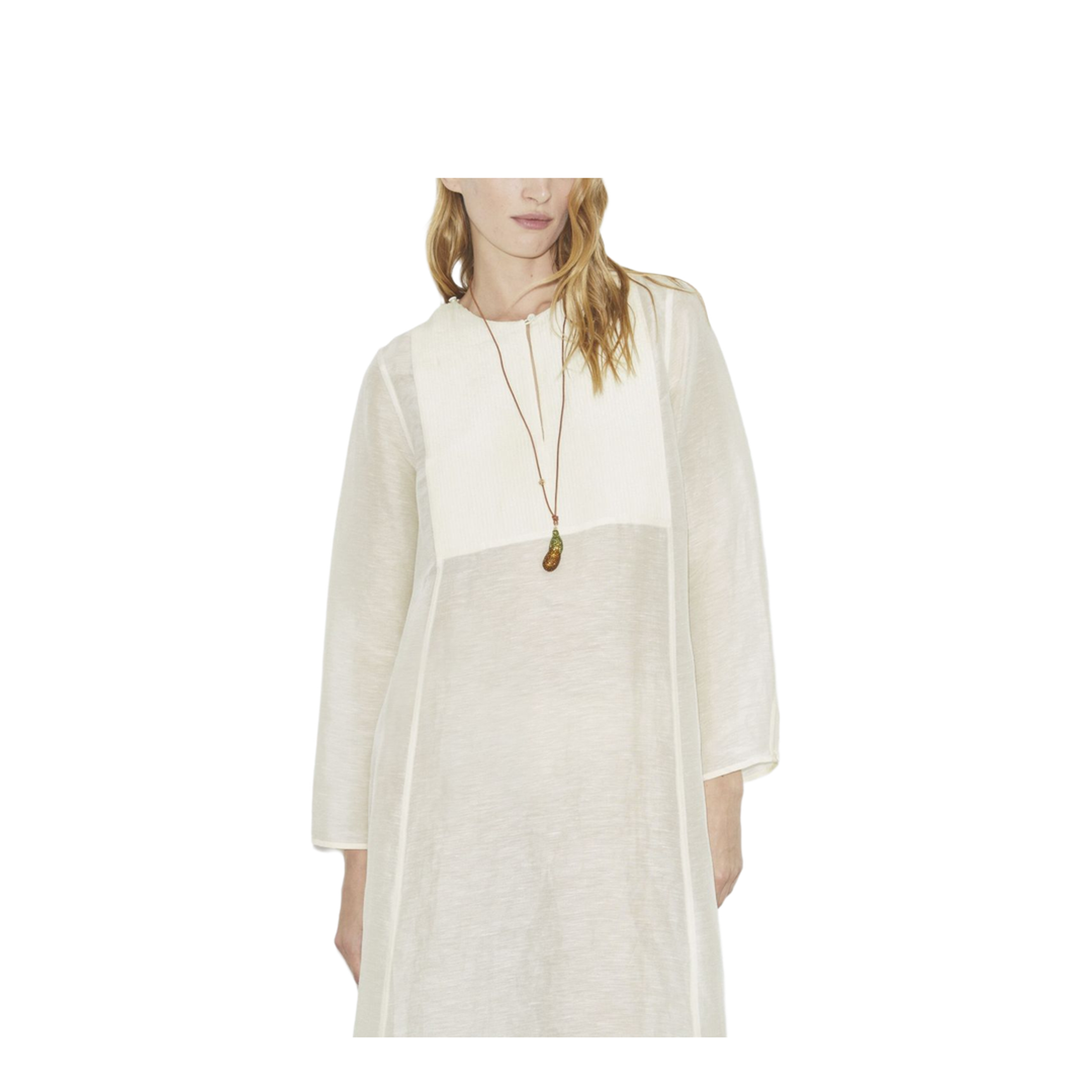 Ivory Linen Blend Caftan