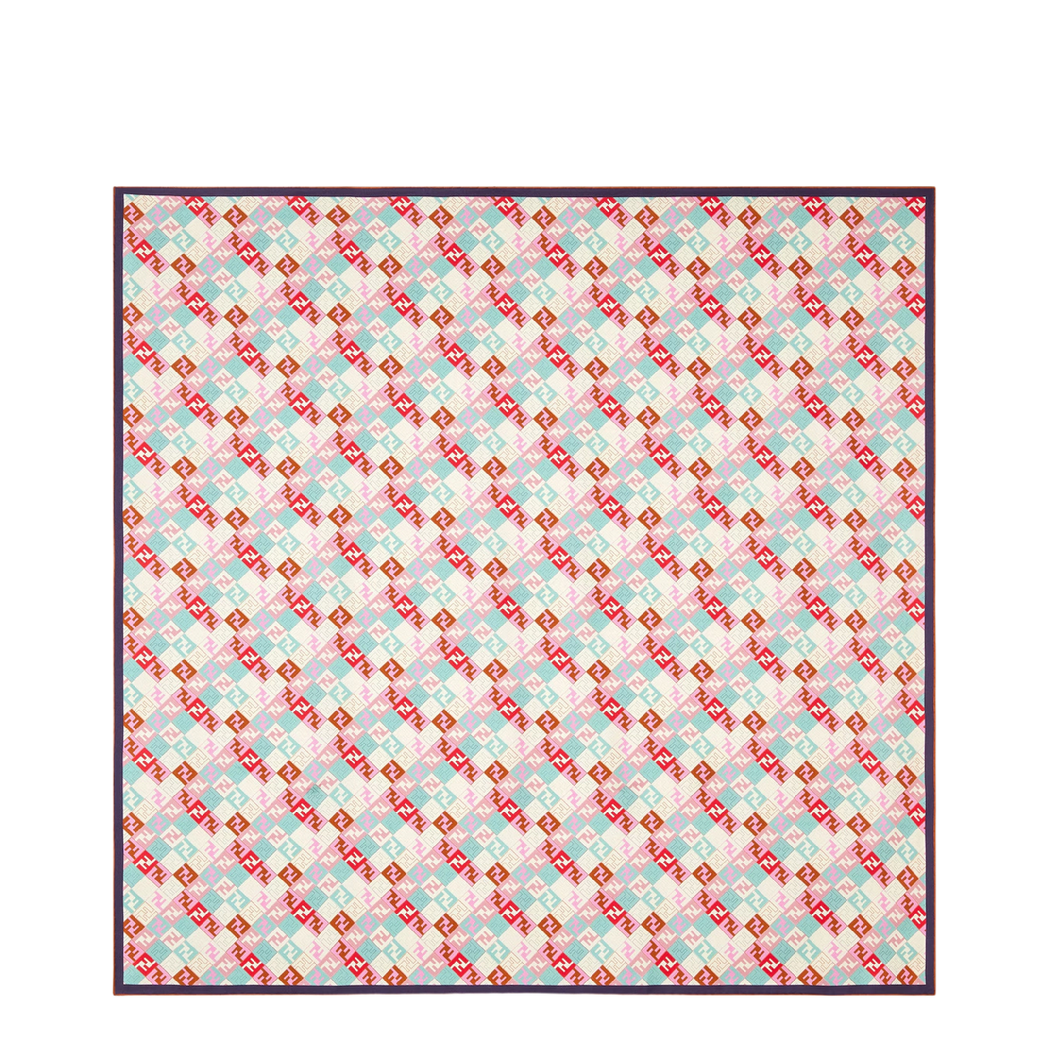 MAYFEYR - Fendi - Green Multicolour Silk Foulard With Ff Logo - FXT091AUMDF1WO7