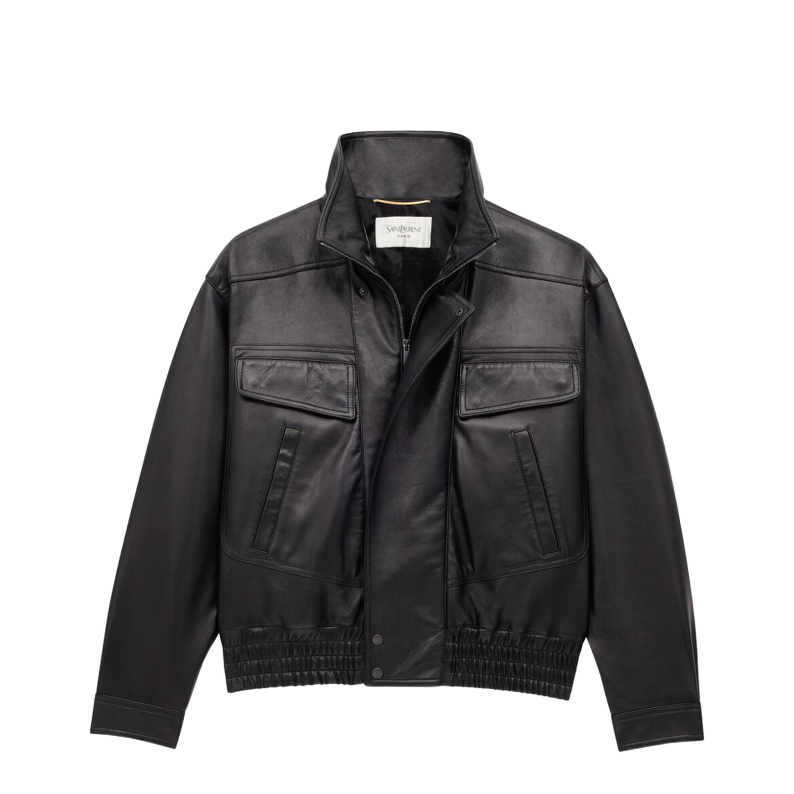 Bomber Jacket in Plunged Lambskin