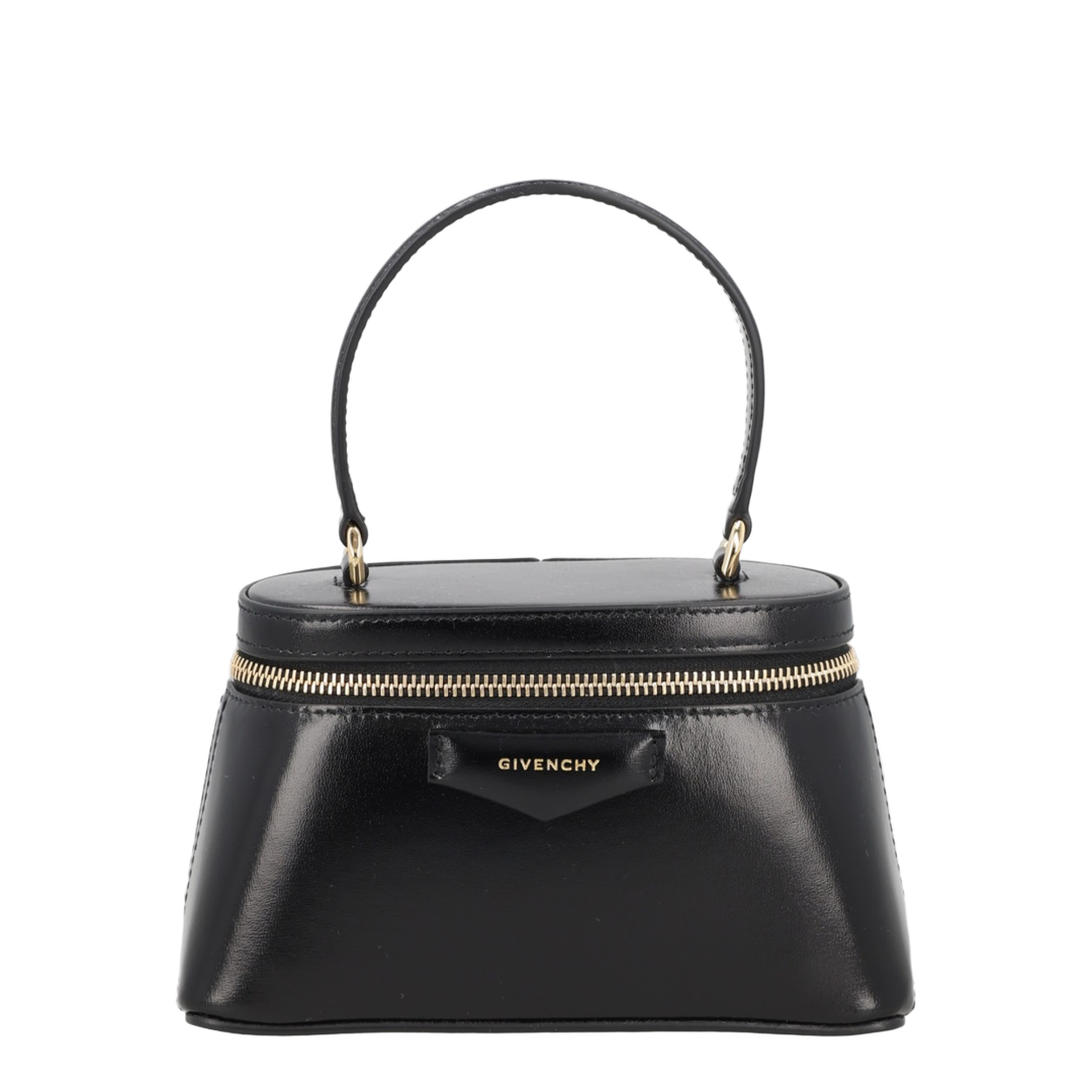 Antigona Calfskin Vanity Bag in Box Leather with Chain - Black