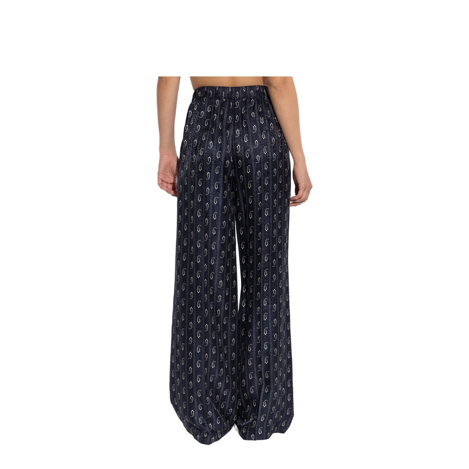 Patterned Wide Leg Trousers