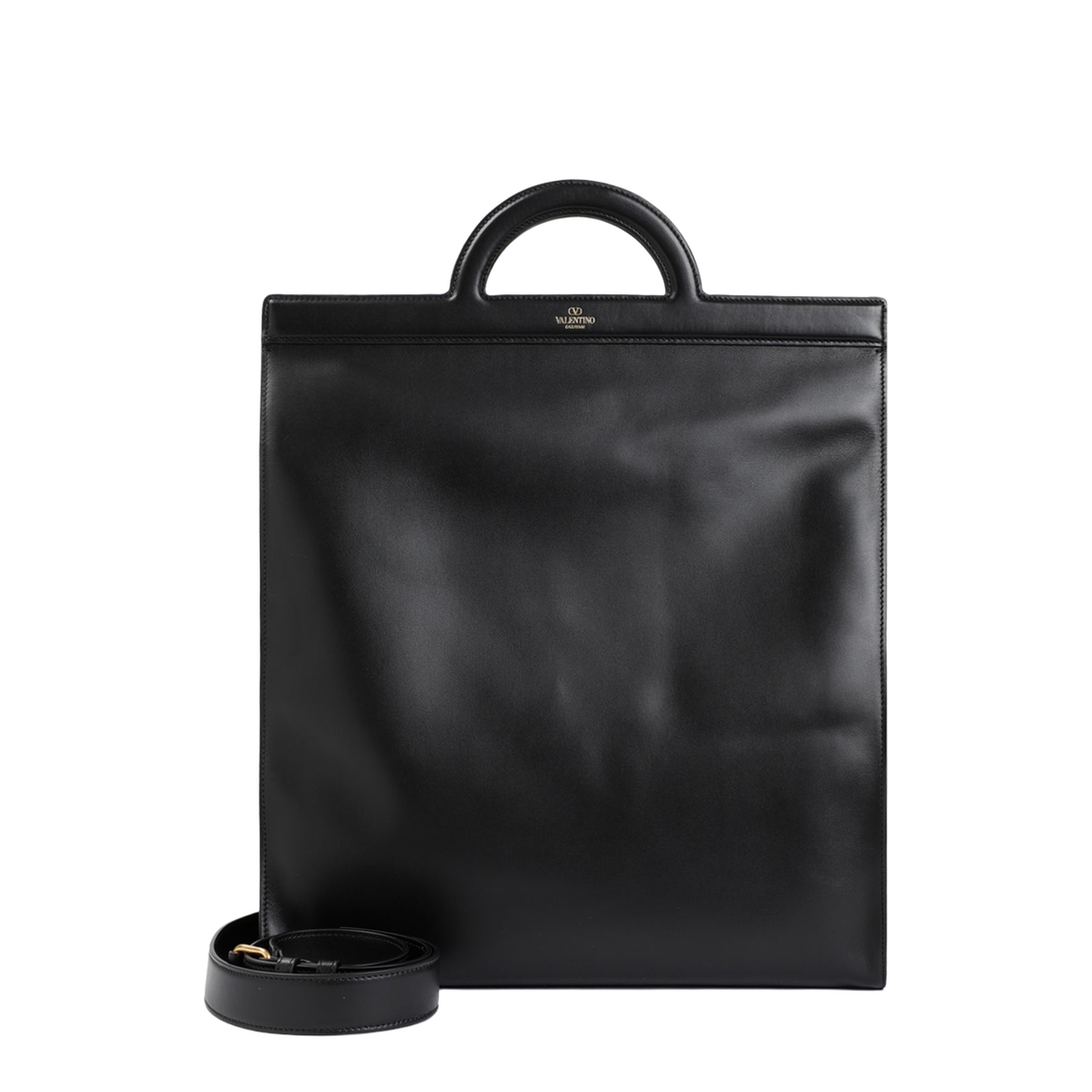 Garavani Leather Handbag with Frontal Logo Print