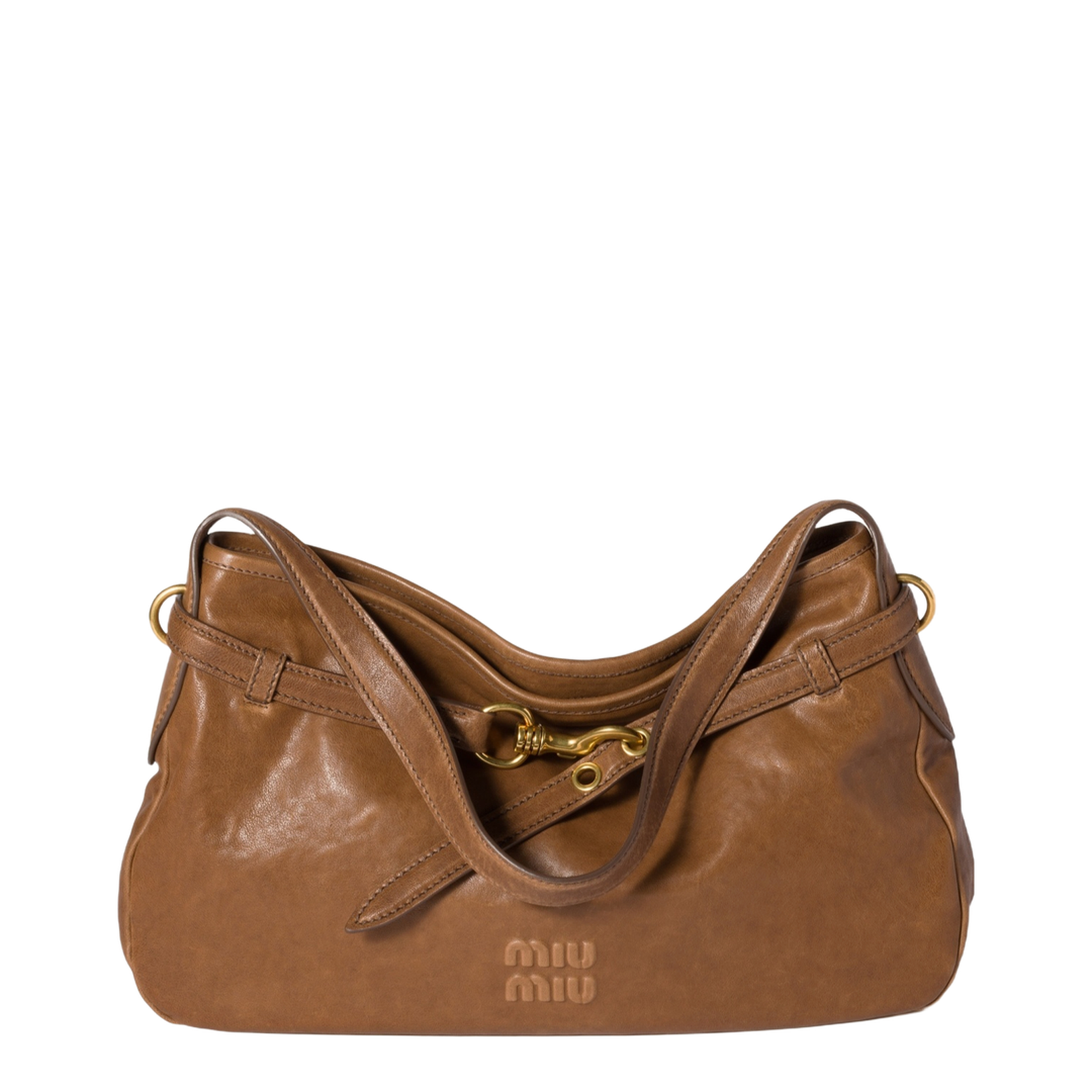 Brown Nappa Leather Aventure Shoulder Bag