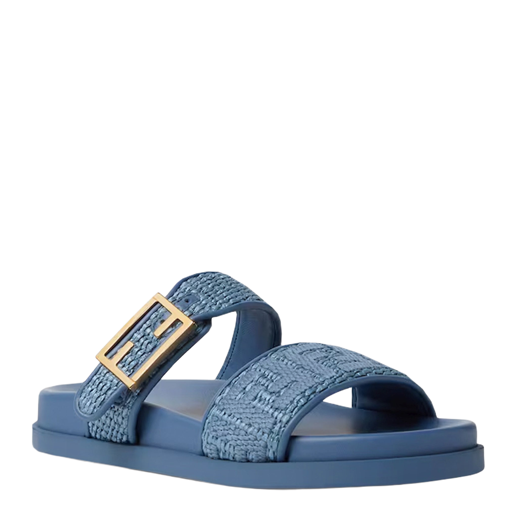 Feel Slides in Light Blue Raffia