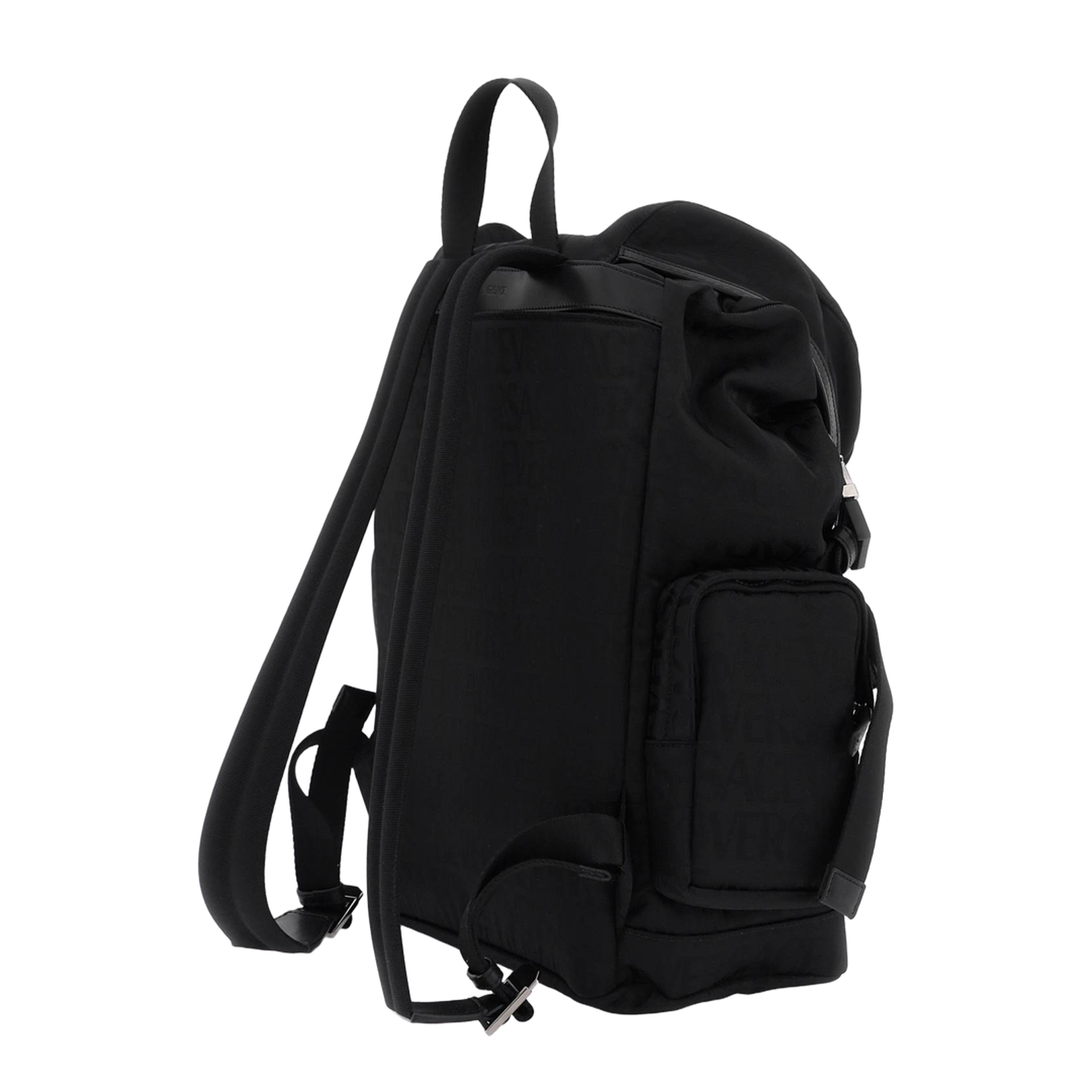 All Over Logo Nylon Backpack - Black