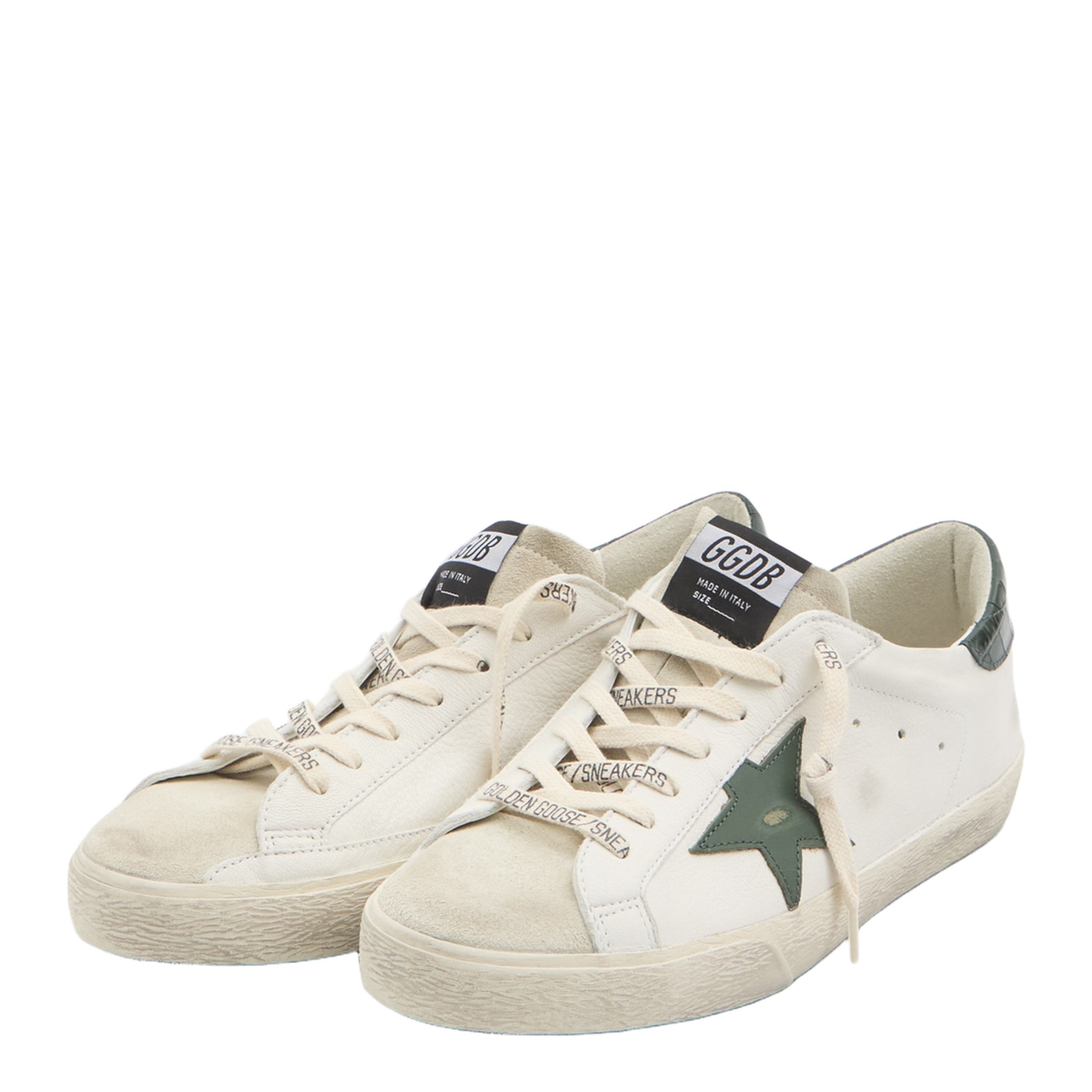 Super Star Nappa Upper Suede Toe and Tongue Leather Star Printed Leather Heel