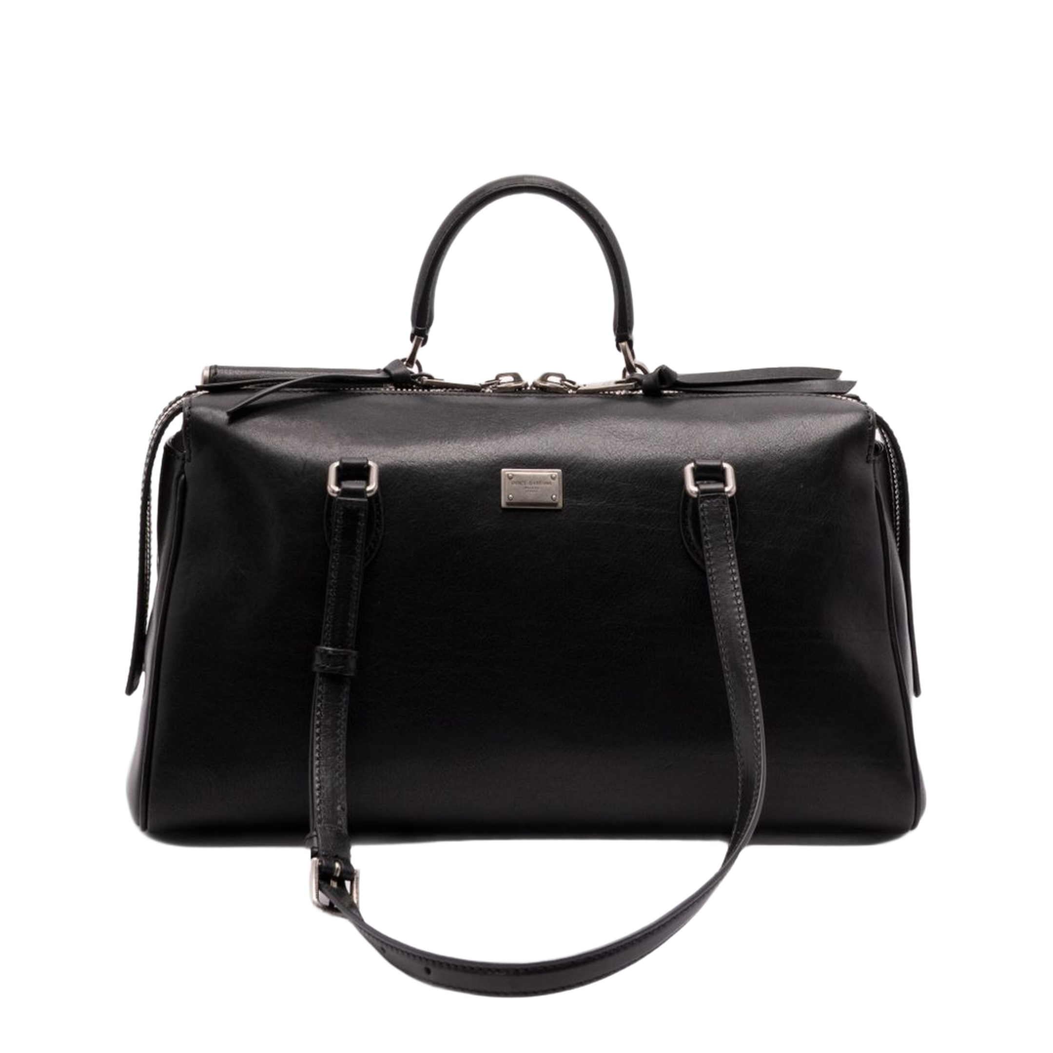 Vittoria Medium Calfskin Top Handle Bag - Black