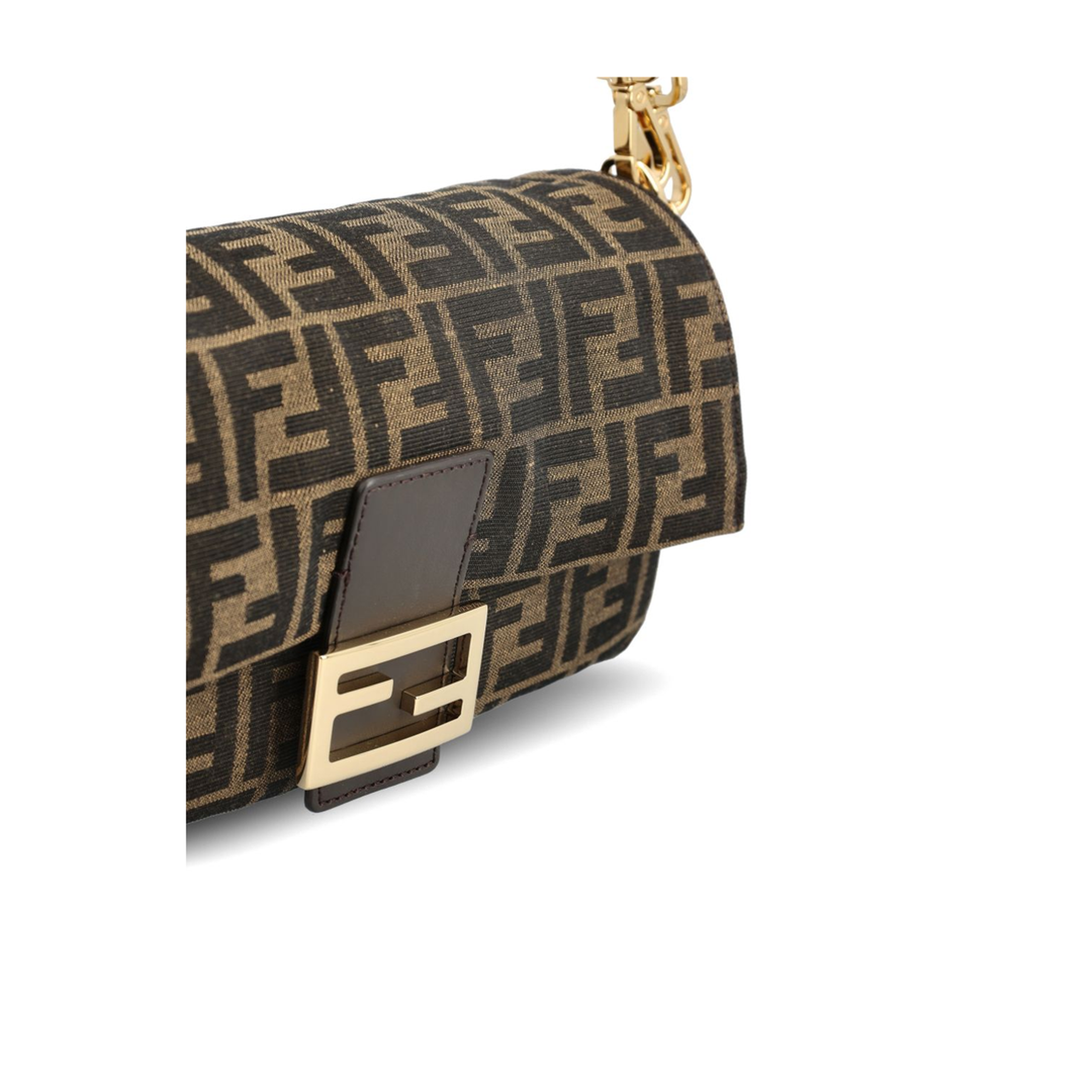 Baguette Medium FF Jacquard Shoulder Bag - Tobacco Brown