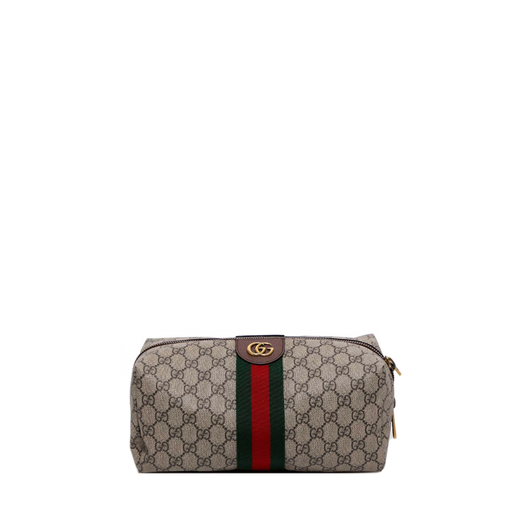 Ophidia GG Supreme 化妆包,金色五金配件