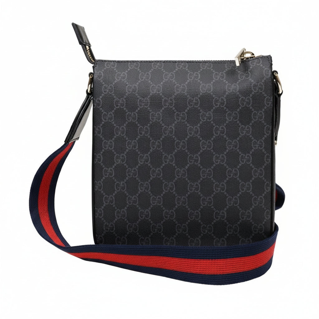 Small Canvas Messenger Bag - Black