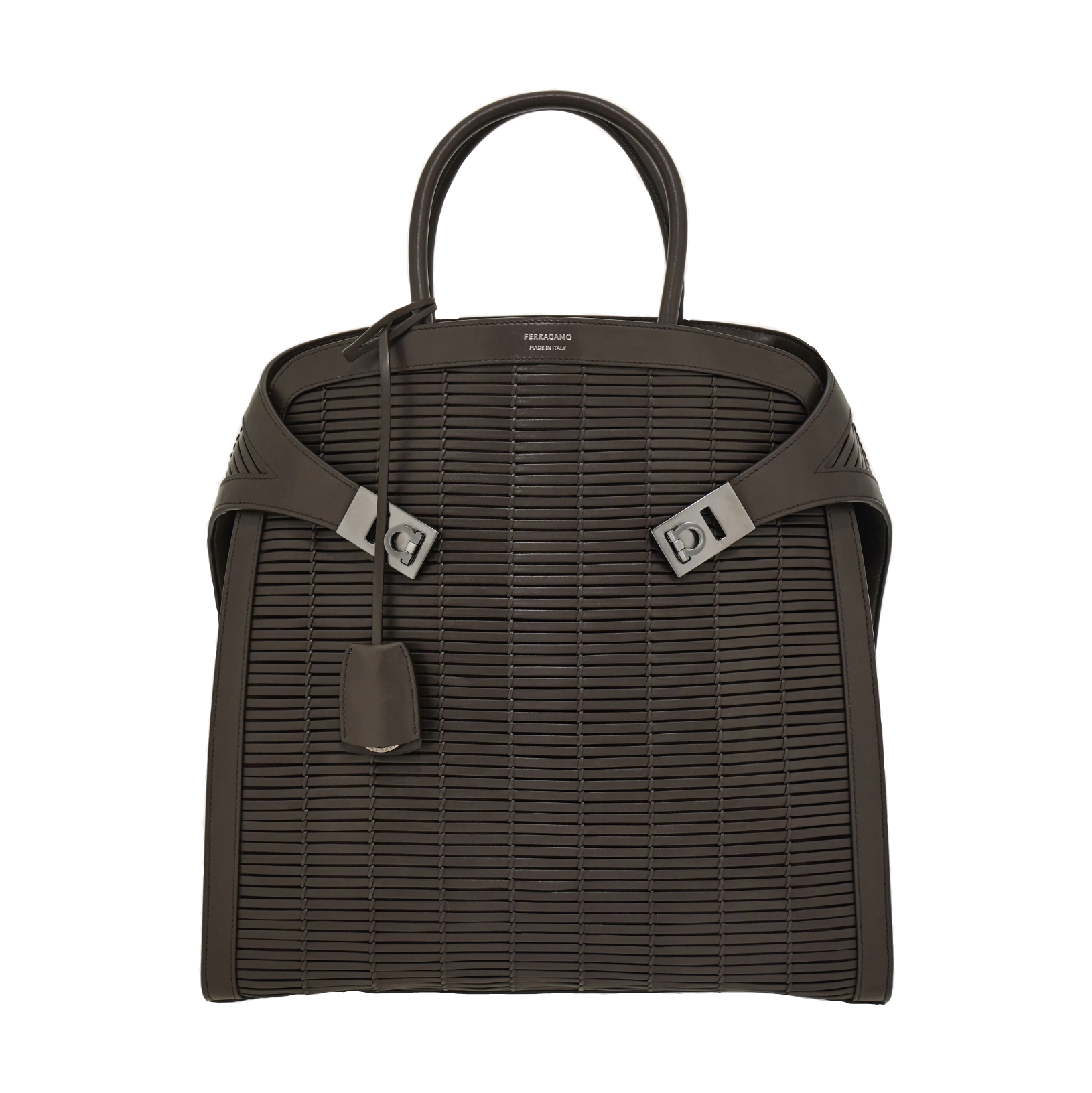 Hug Medium Calfskin Tote Bags - Testa Di Moro