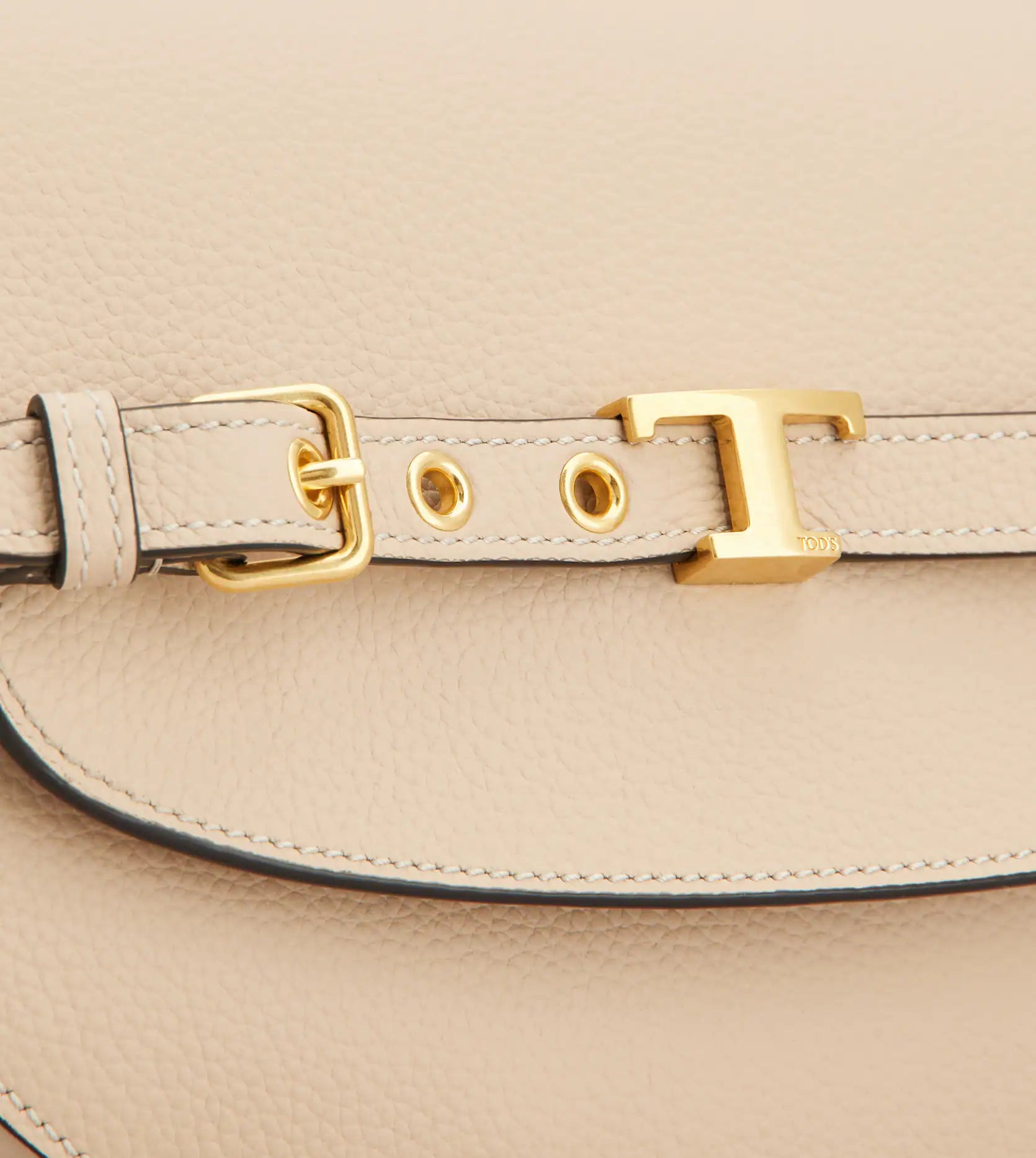 T Signature Mini Leather Crossbody Bags - Natural