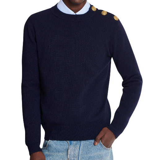 Eco-Cashmere Plaid Shirt Navy