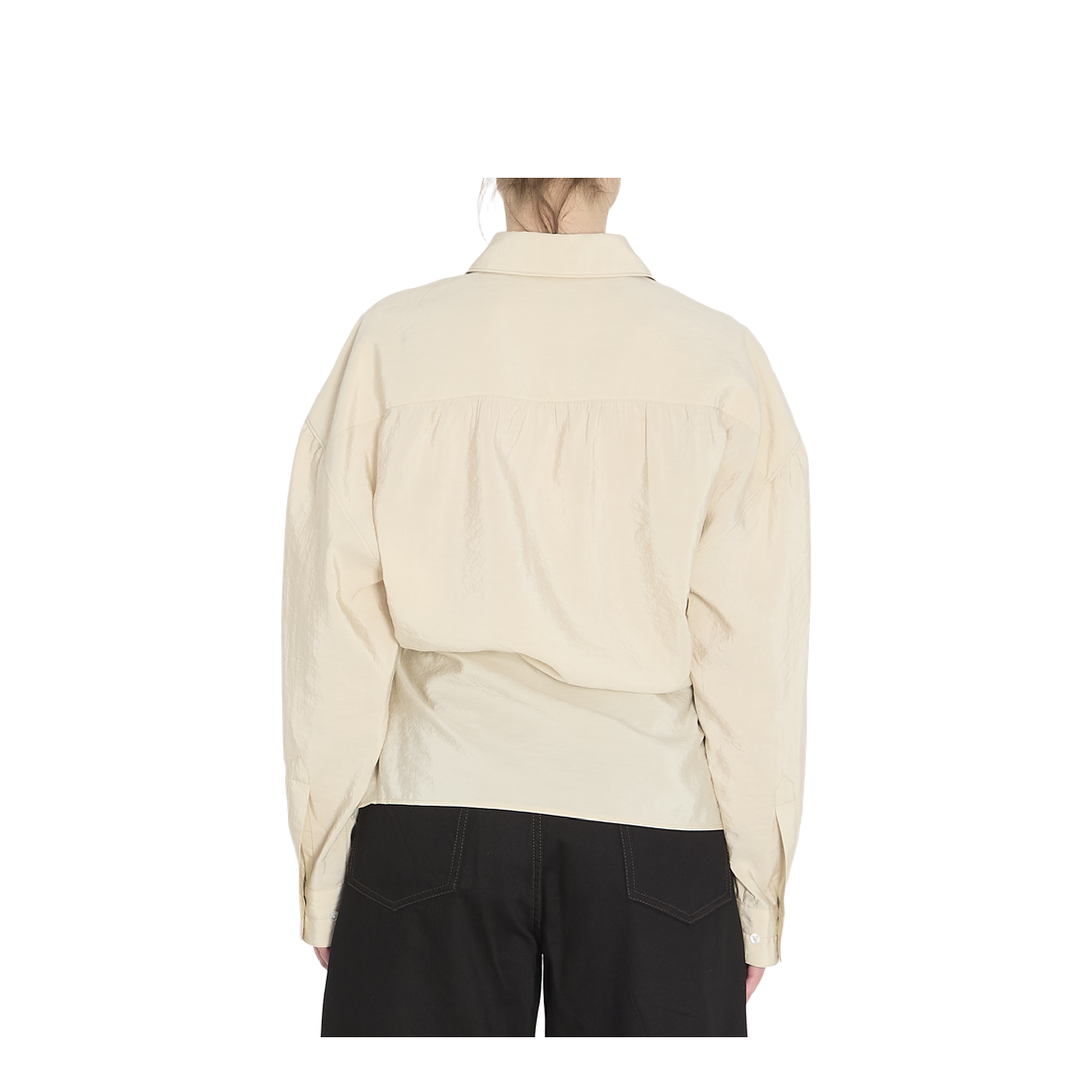 Straight Collar Twisted Shirt