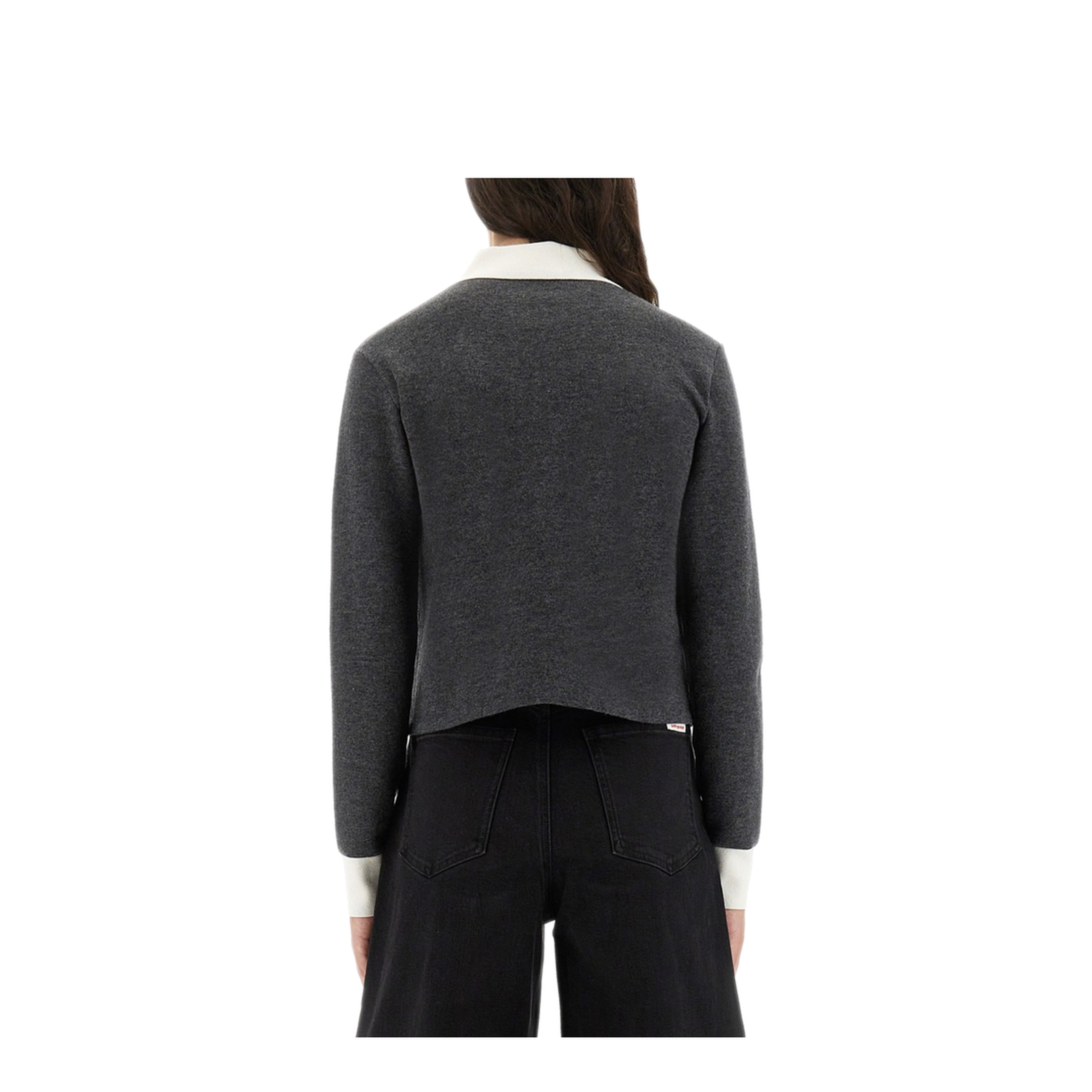 MAYFEYR - Self Portrait - Cardigan With Contrasting Collar - PF25048CGRGREY