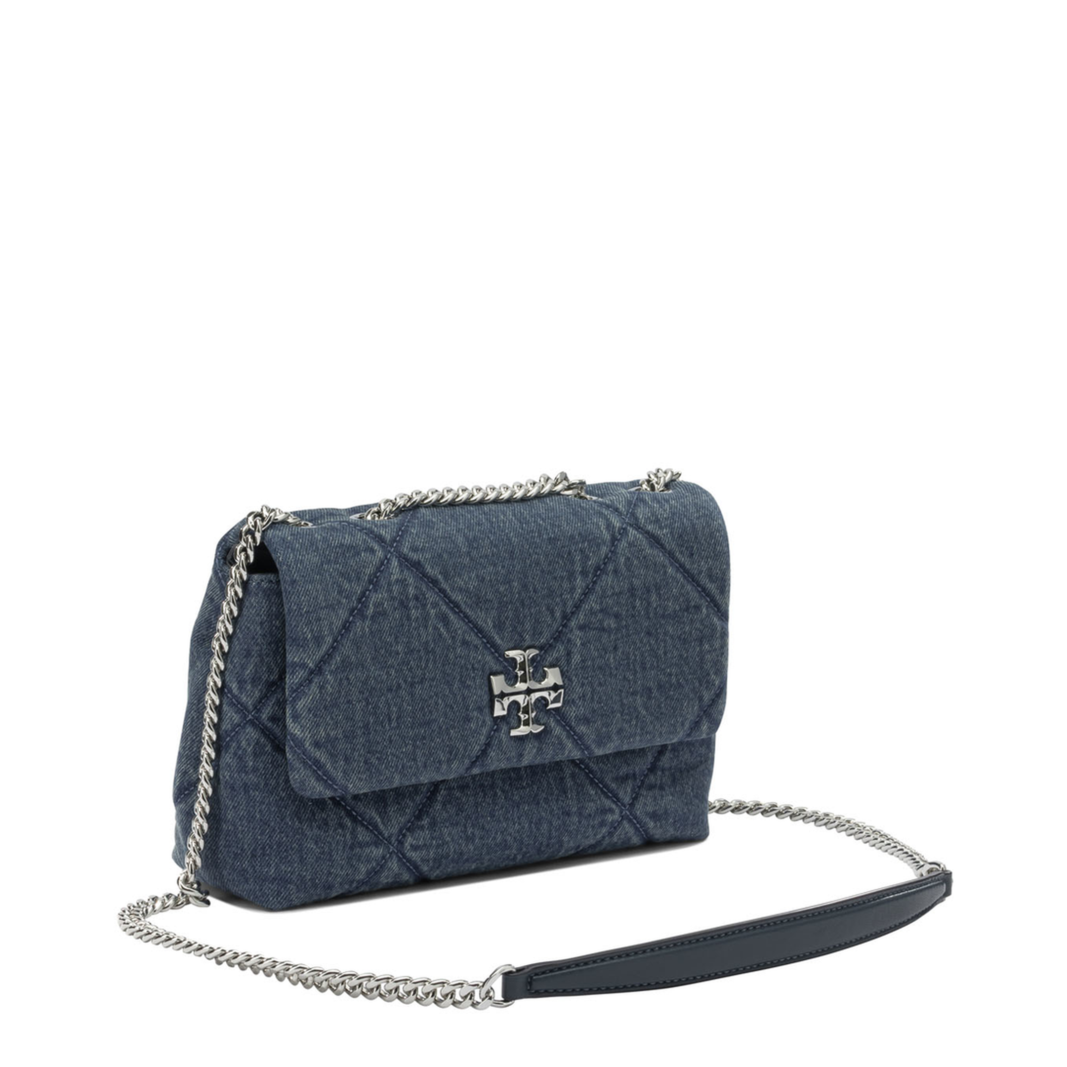 Kira Diamond Quilt Denim Small Convertible Shoulder Bag