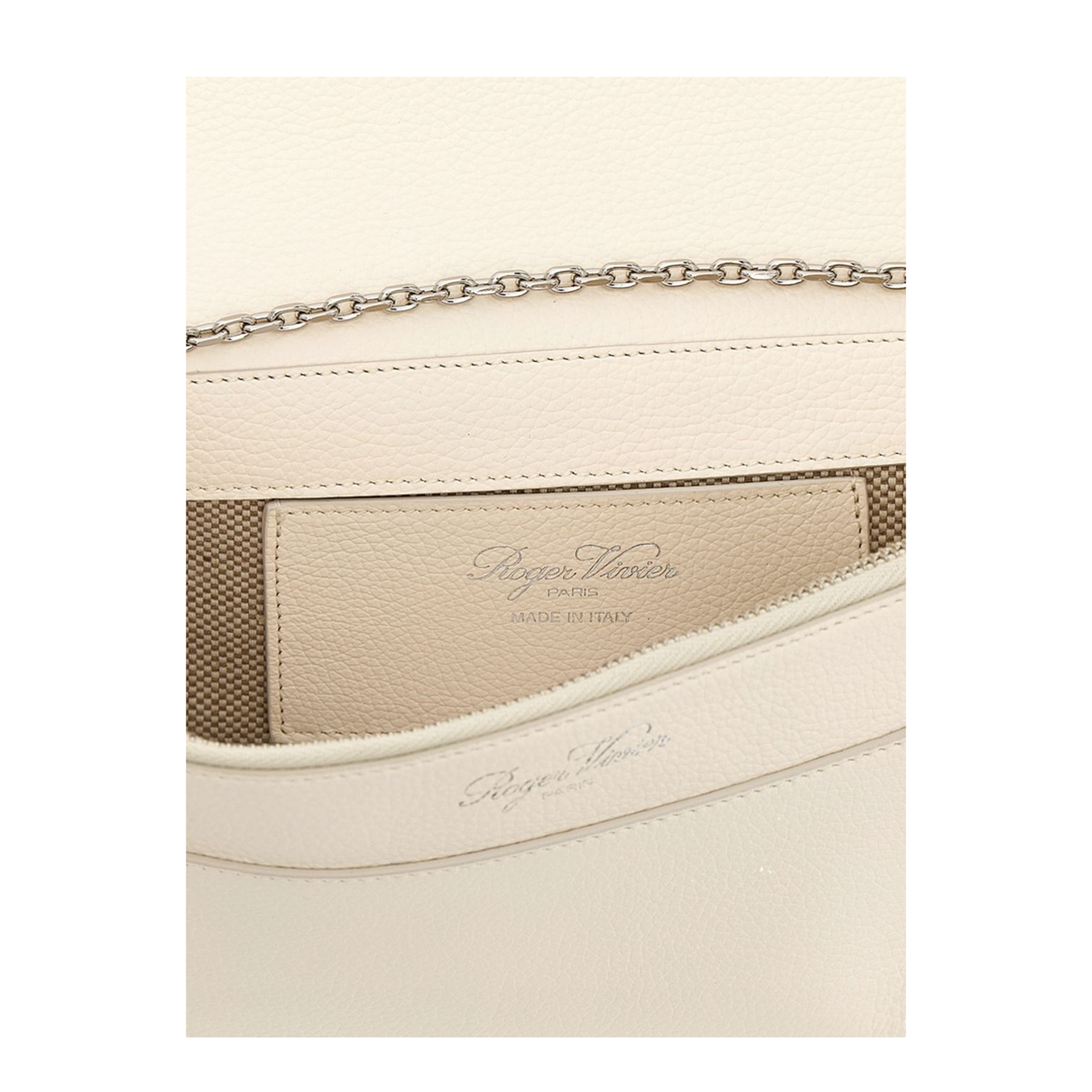 Belle Vivier Clutch - Ivory/White