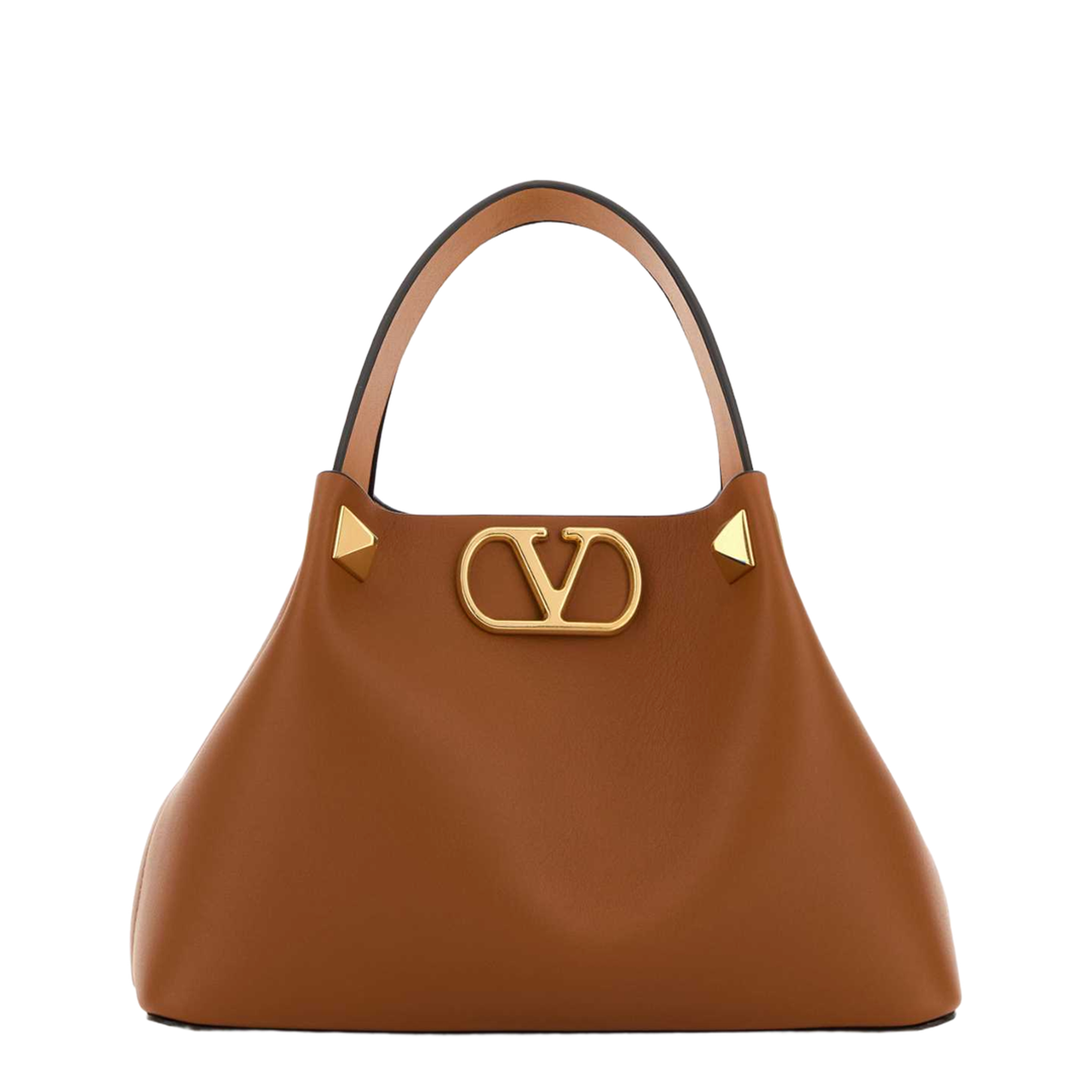 VLogo Small Leather Handbag - Brown