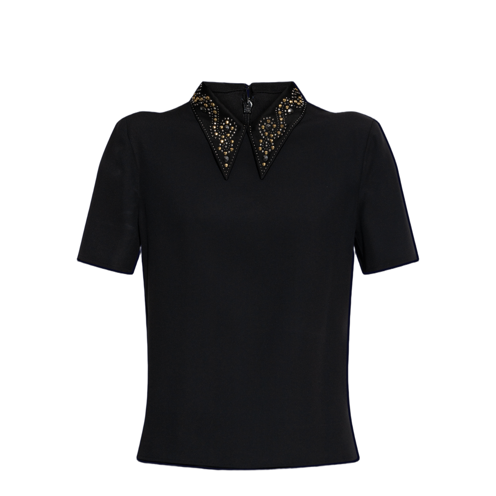 Top with applications on the collar