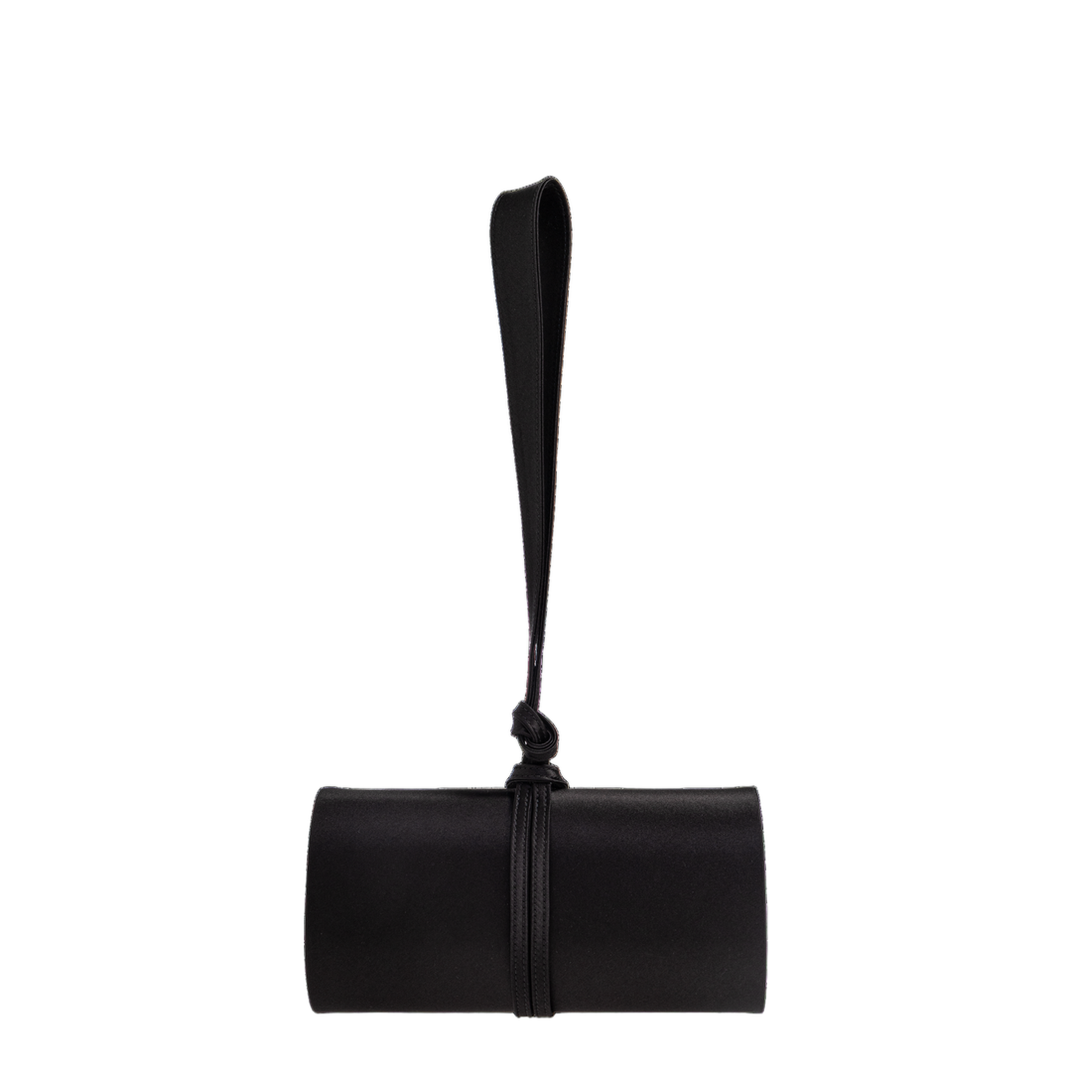 Satin Black Top Handle Bag