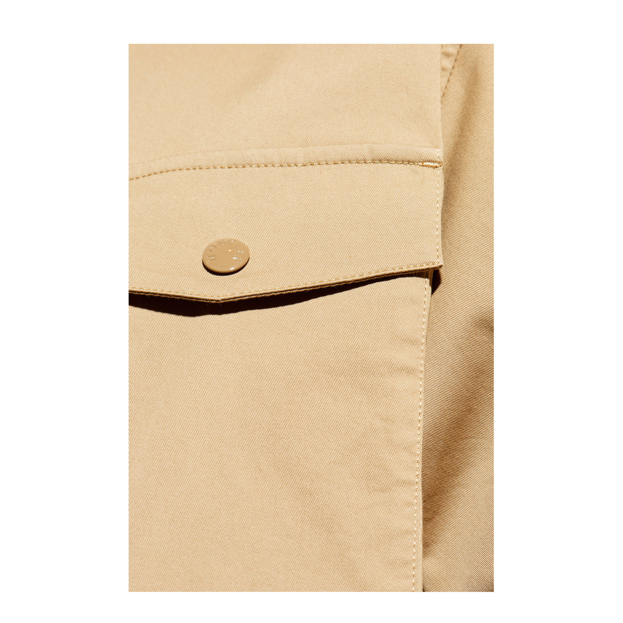 Beige Cotton Gabardine Short Sleeve Shirt