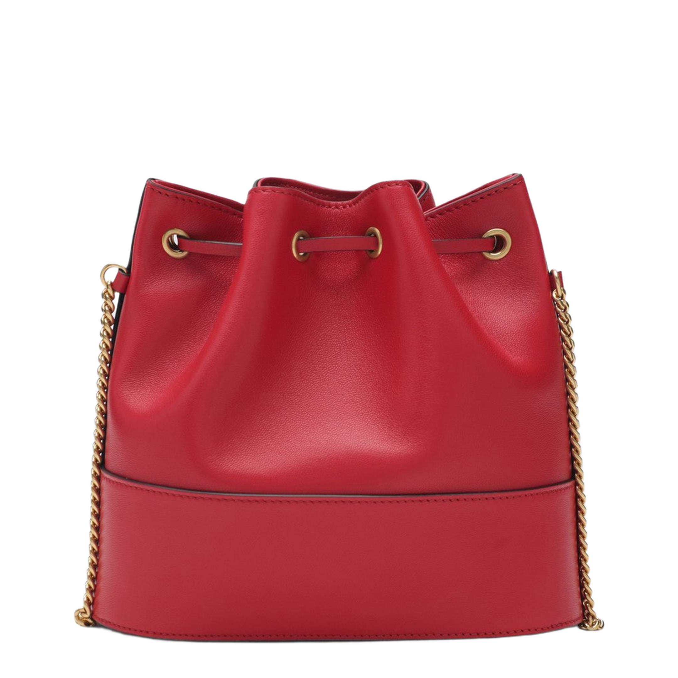 Red Leather Bucket Bag