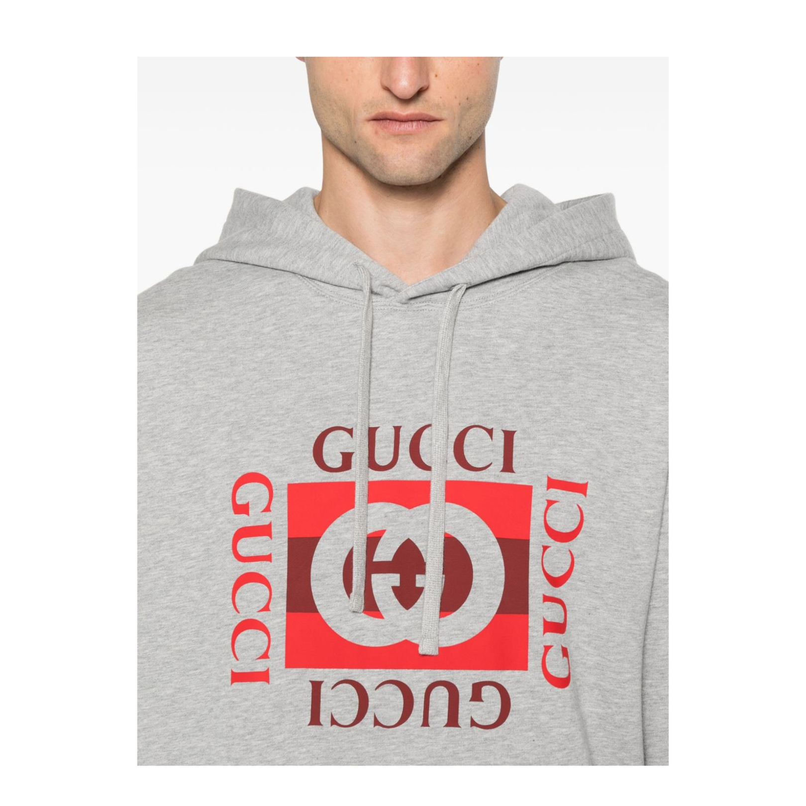Printed Cotton Jersey Sweatshirt in Grey Mélange