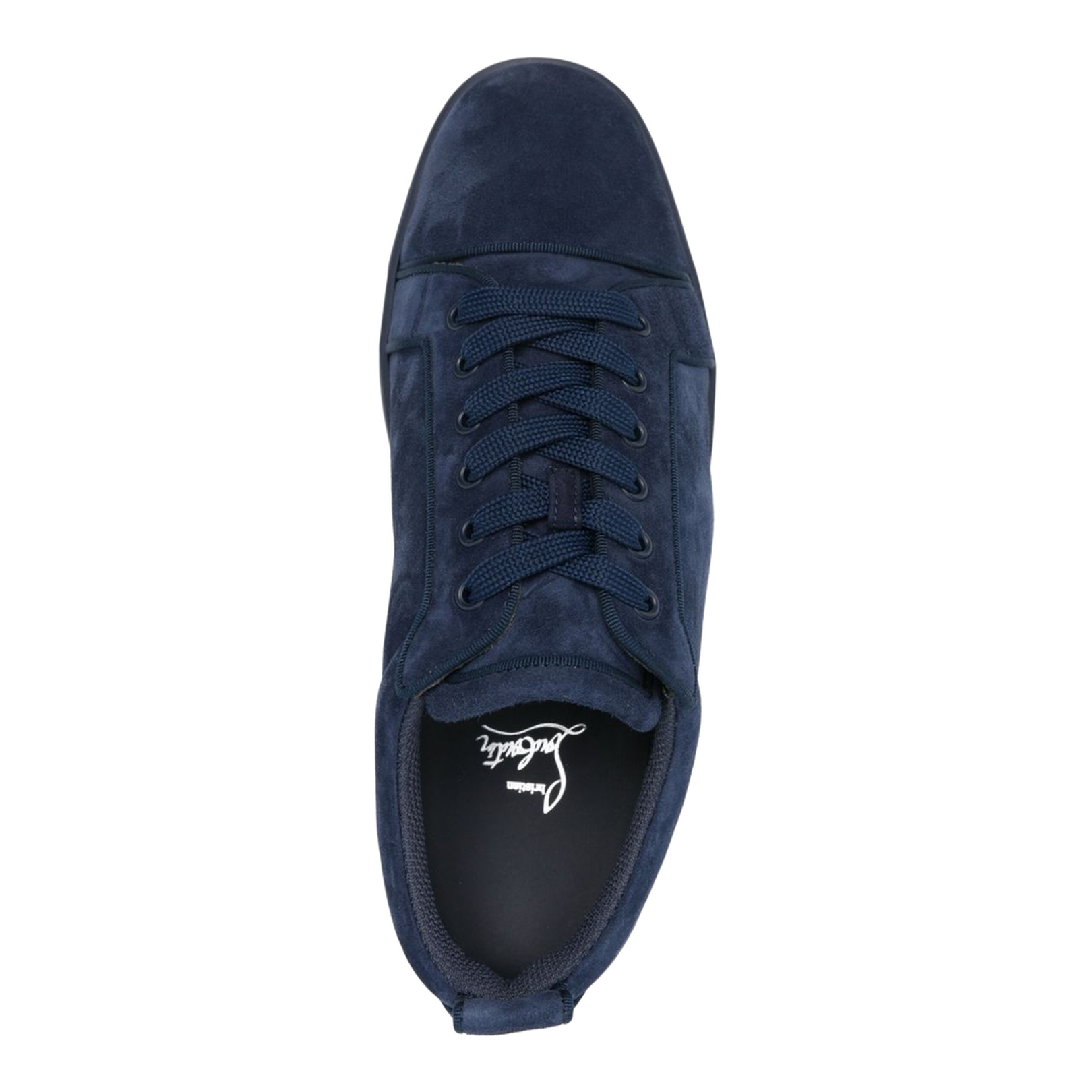 Dark Blue Flat Rubber Sole Round Toe Front Lace-Up Fastening Padded Collar