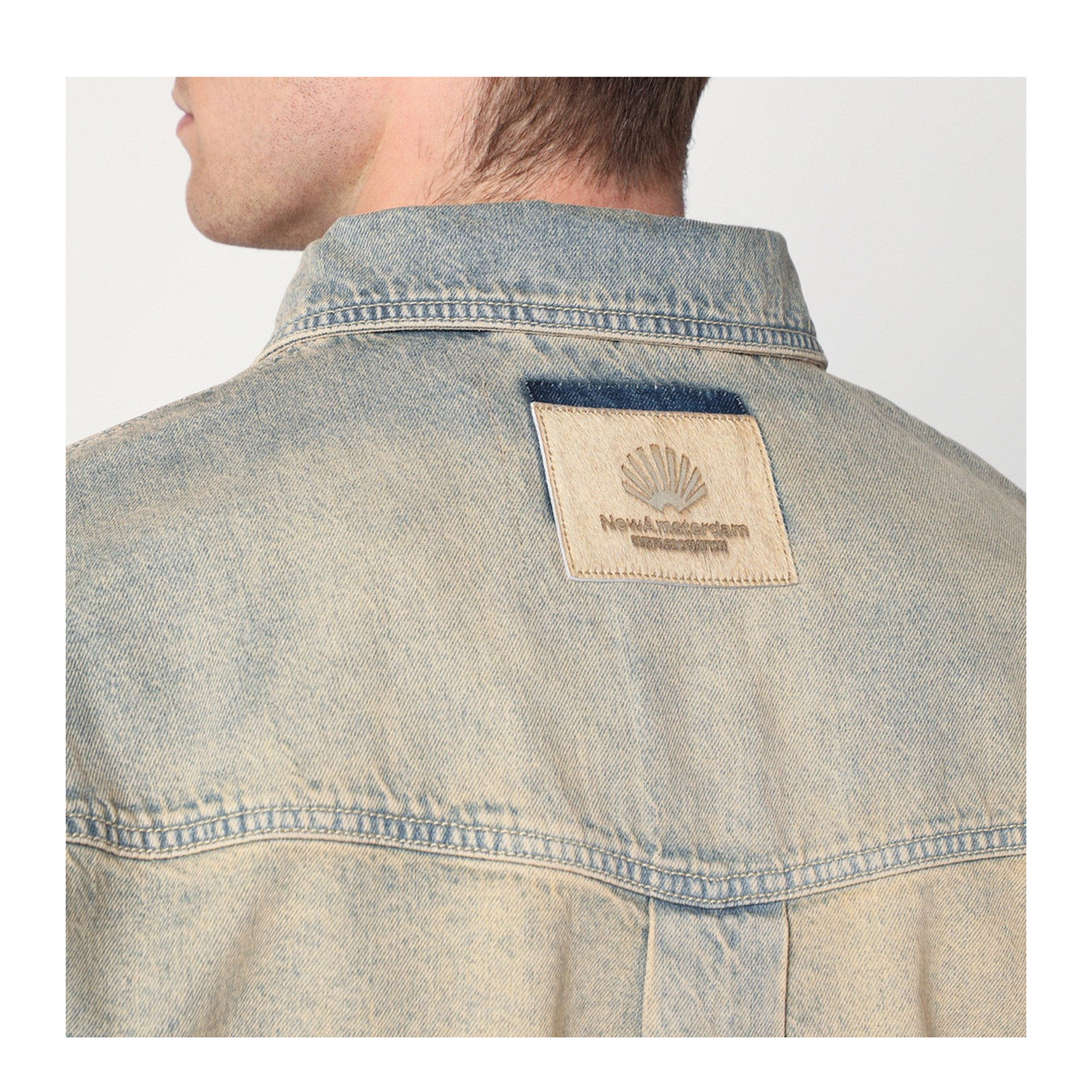 MAYFEYR - New Amsterdam Surf Association - Faded Beige Denim Shirt - 2501020001DEDU
