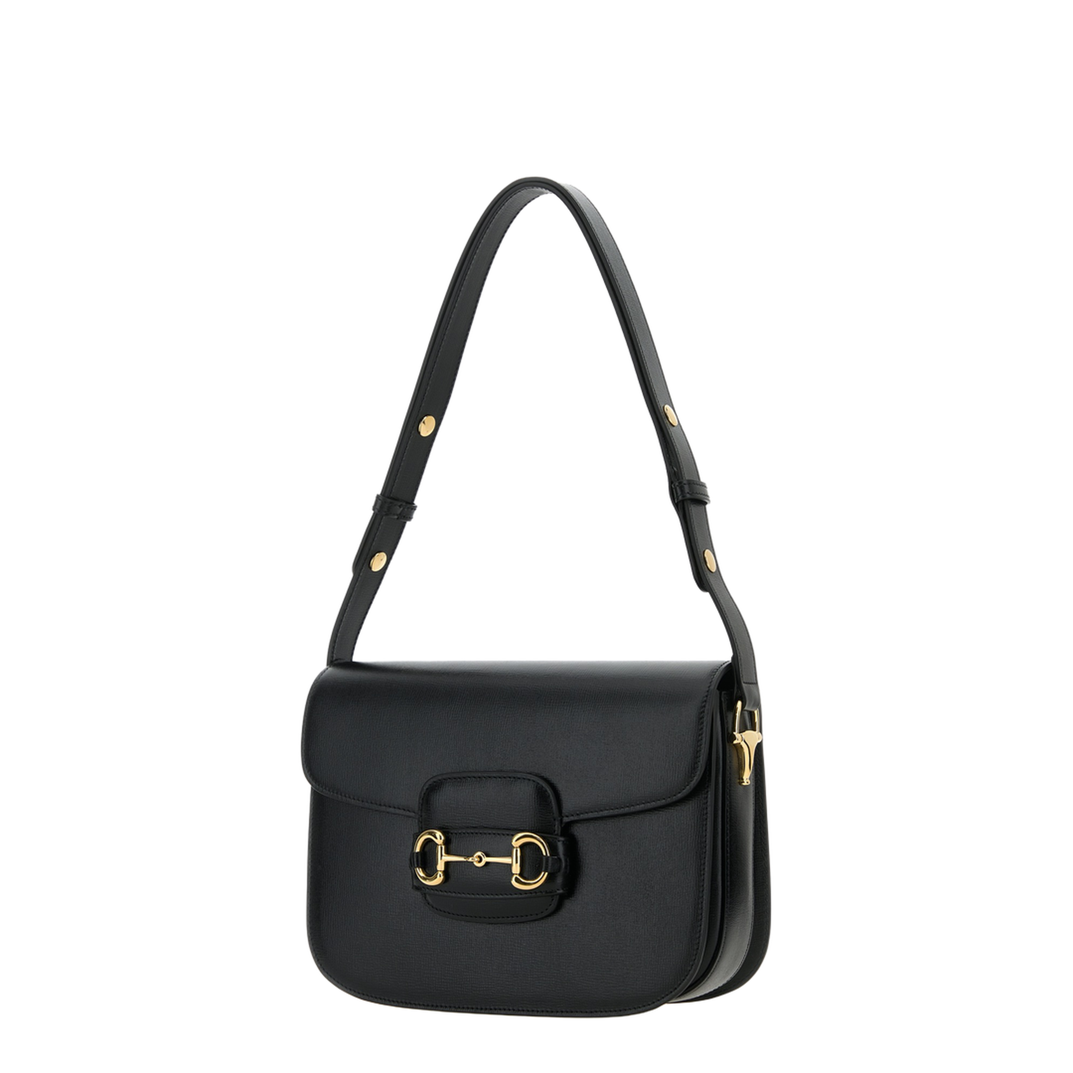Horsebit 1955 Medium Leather Shoulder Bag - Black