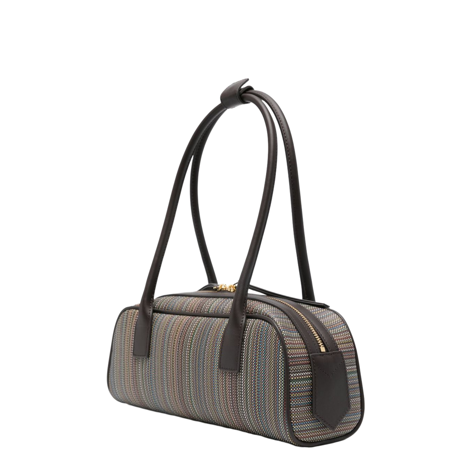 Multicolour Striped Shoulder Bag Brown