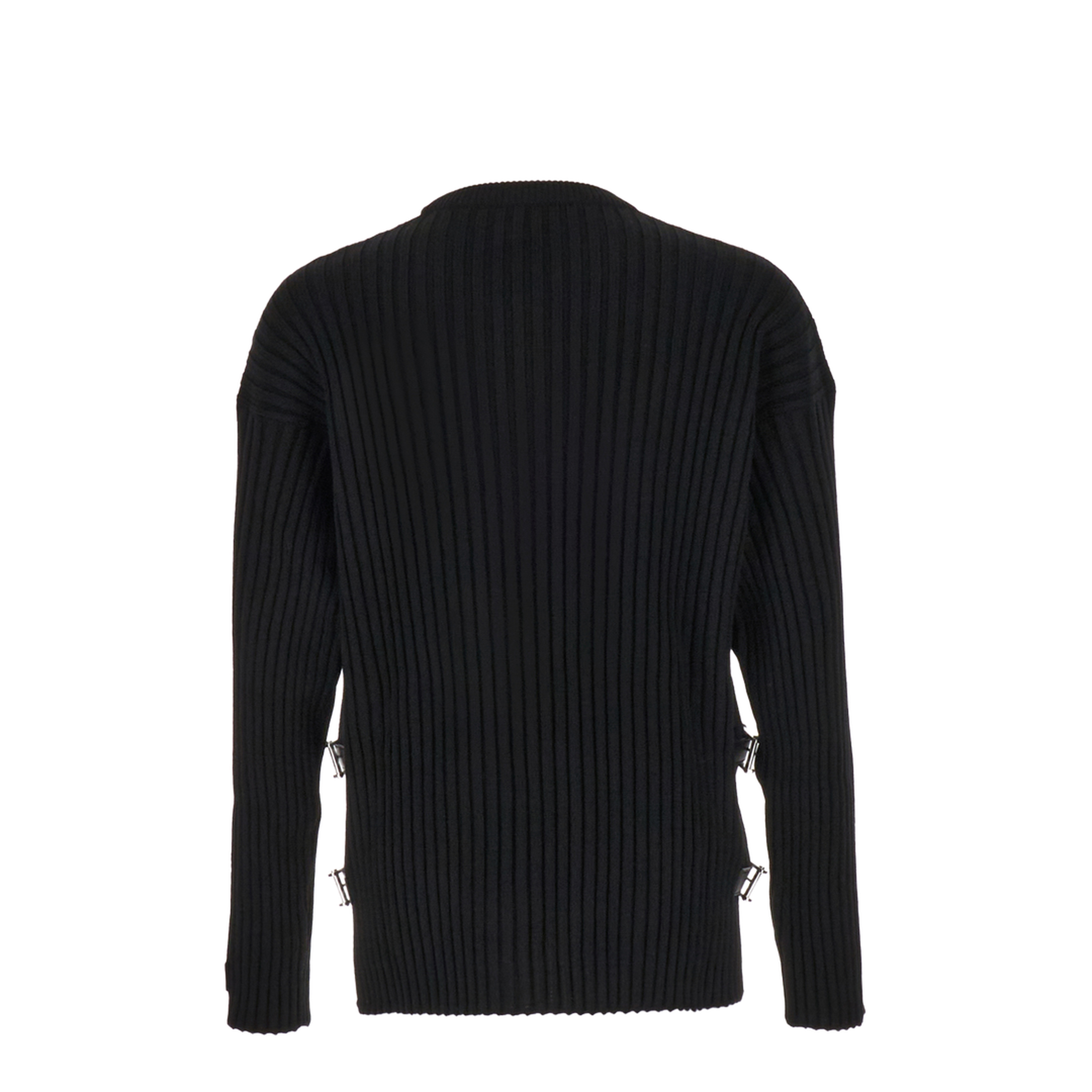 Ribbed Wool Sweater In Black